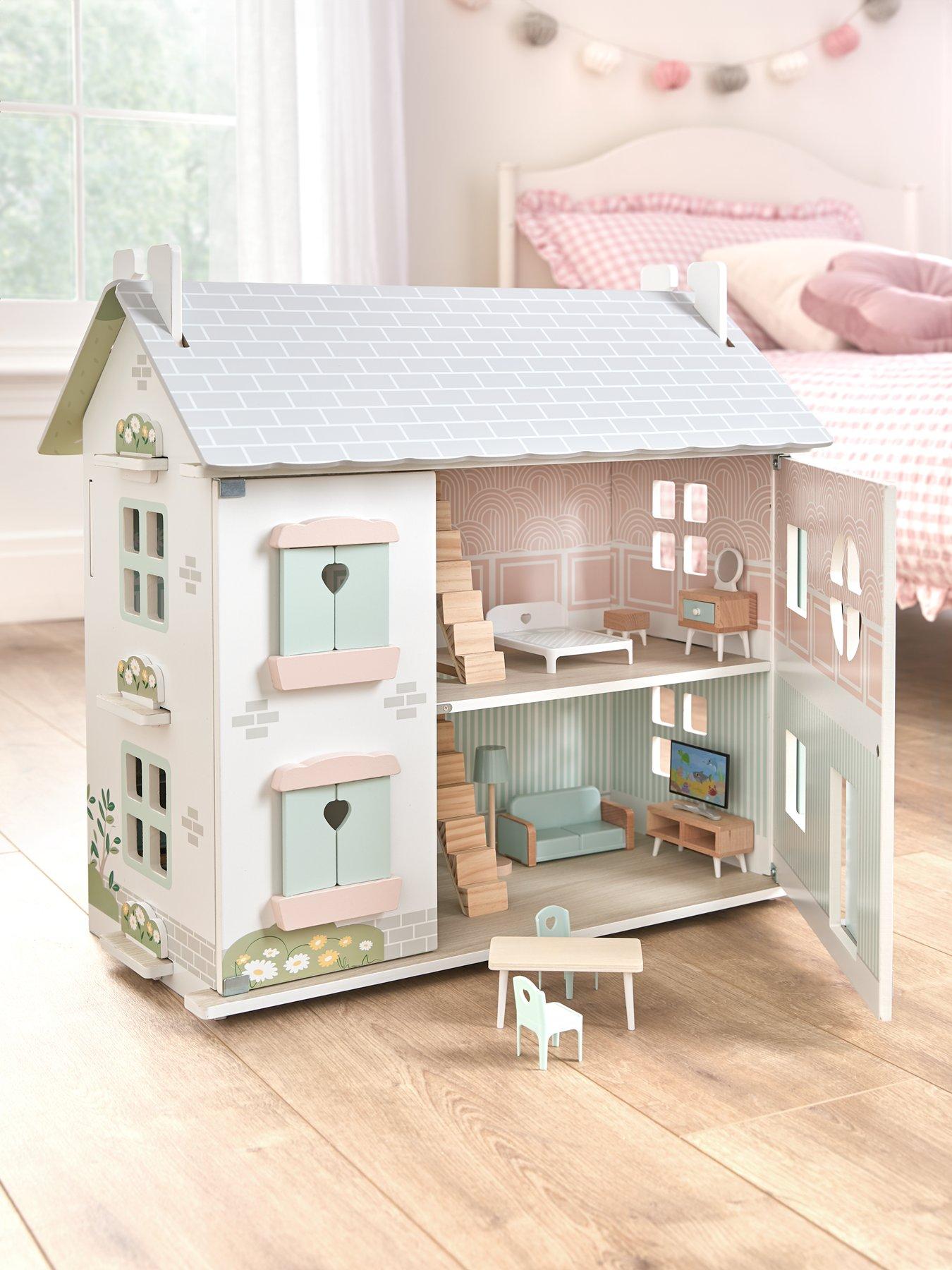 undefined Acorn Wooden Dollhouse with Furniture