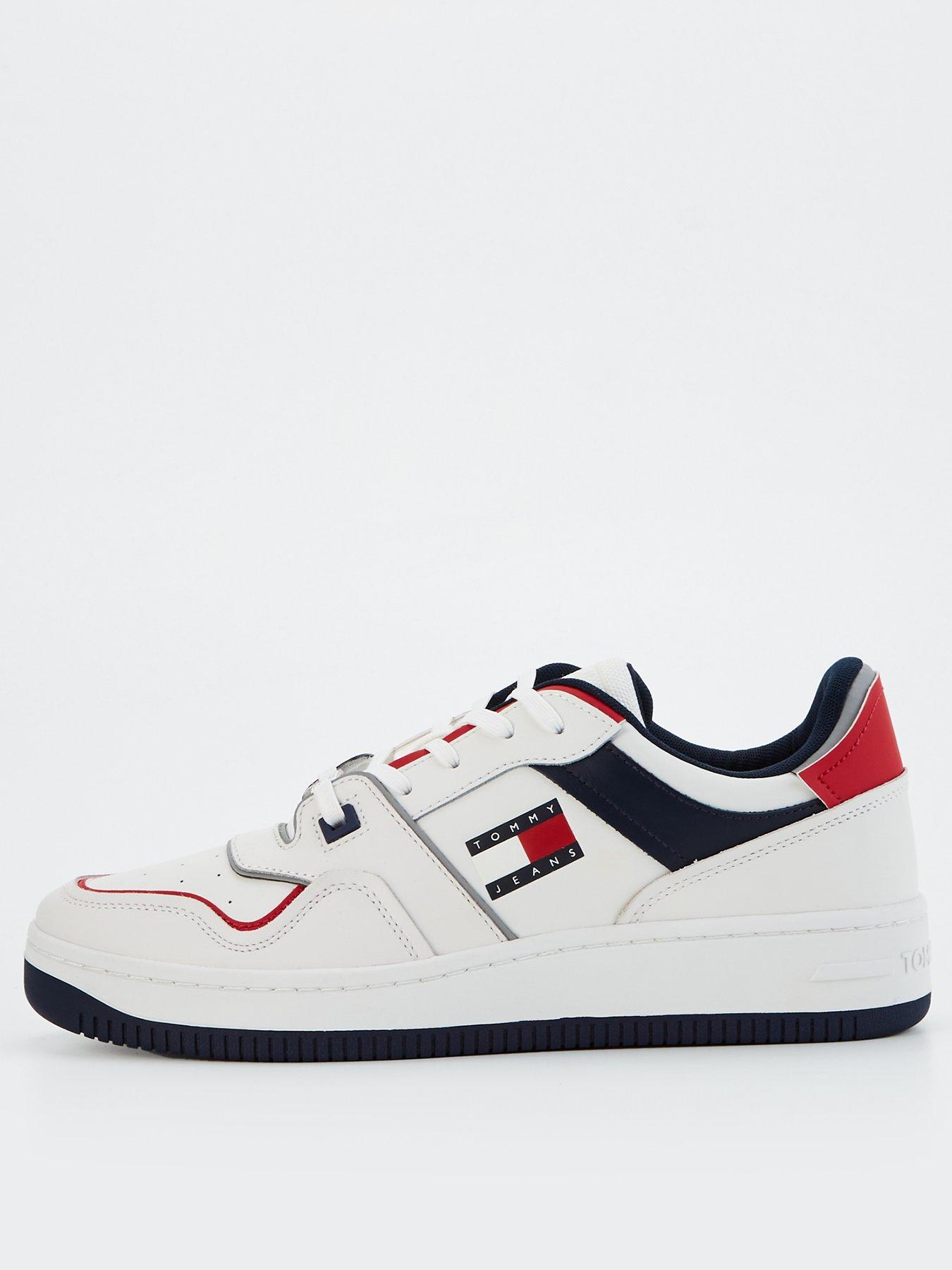 Tommy Jeans Retro Basket Flag Sneakers - Off White, Off White, Size 43, Men