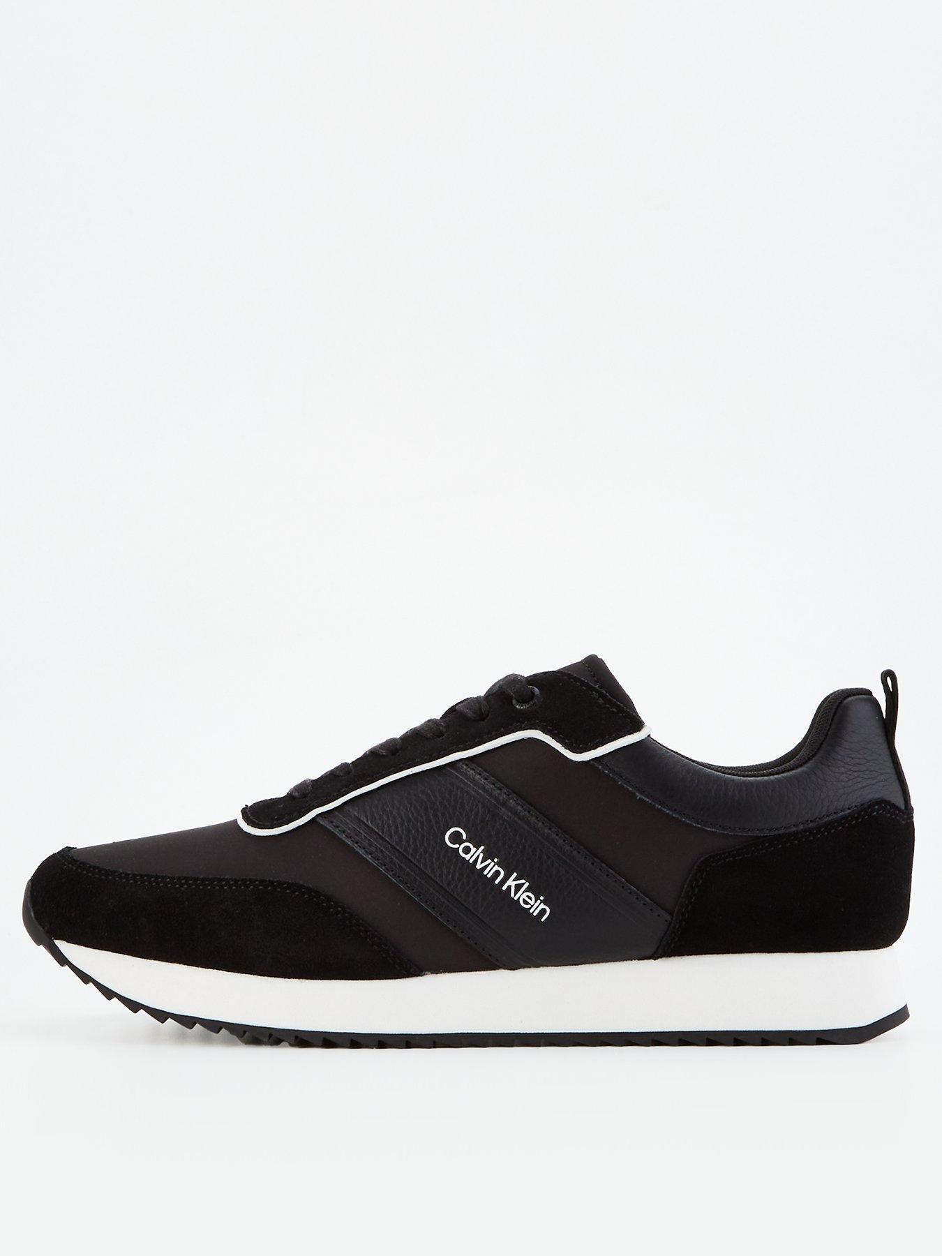 Calvin Klein Suede Mesh Lace Runner Black Grey Very