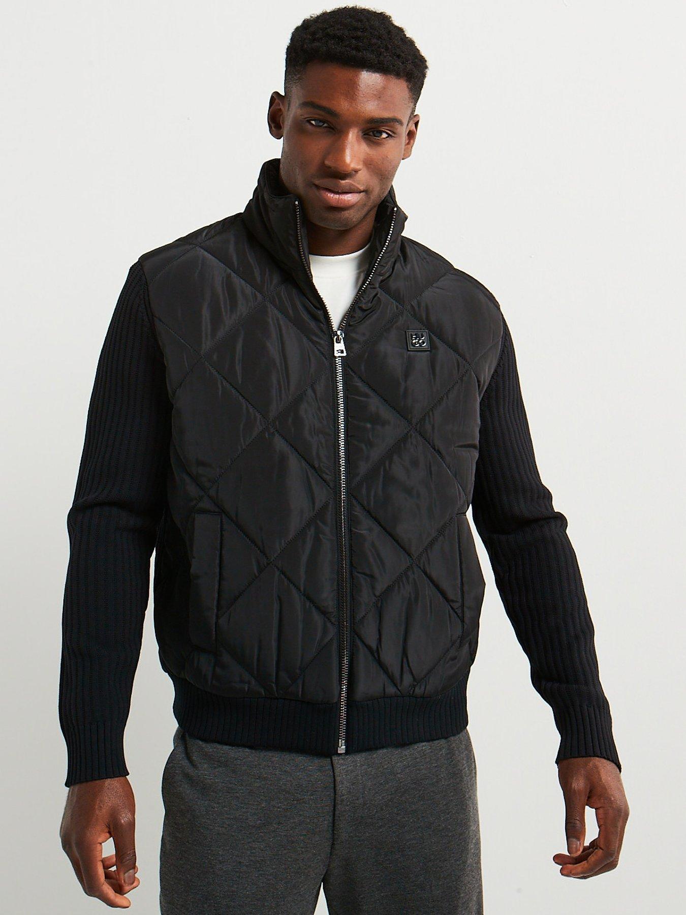 undefined Sybon Padded Zip Thru Knitted Jacket - Black