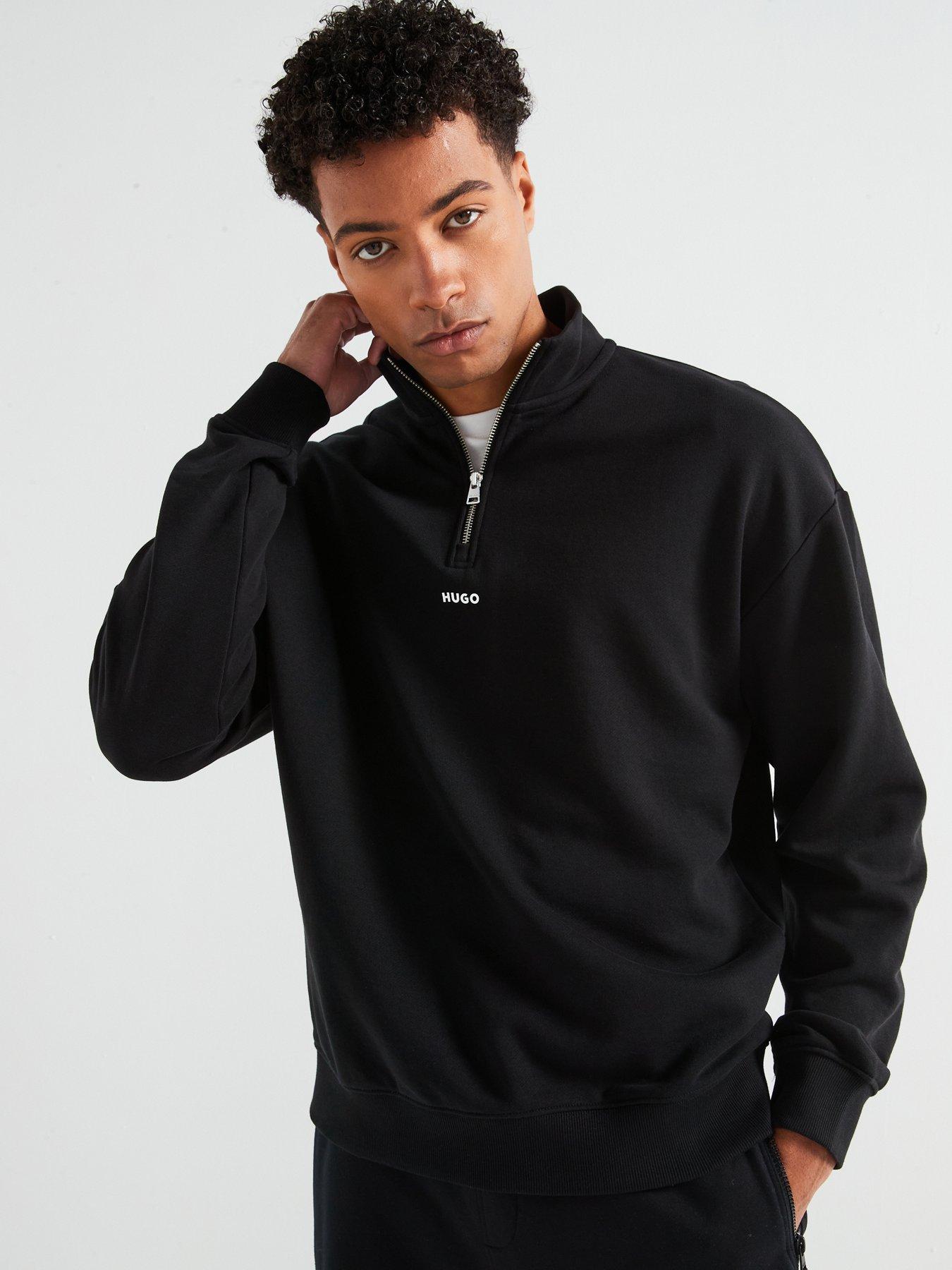 Hugo Durty244 Relaxed Fit 1/4 Zip Sweatshirt - Black