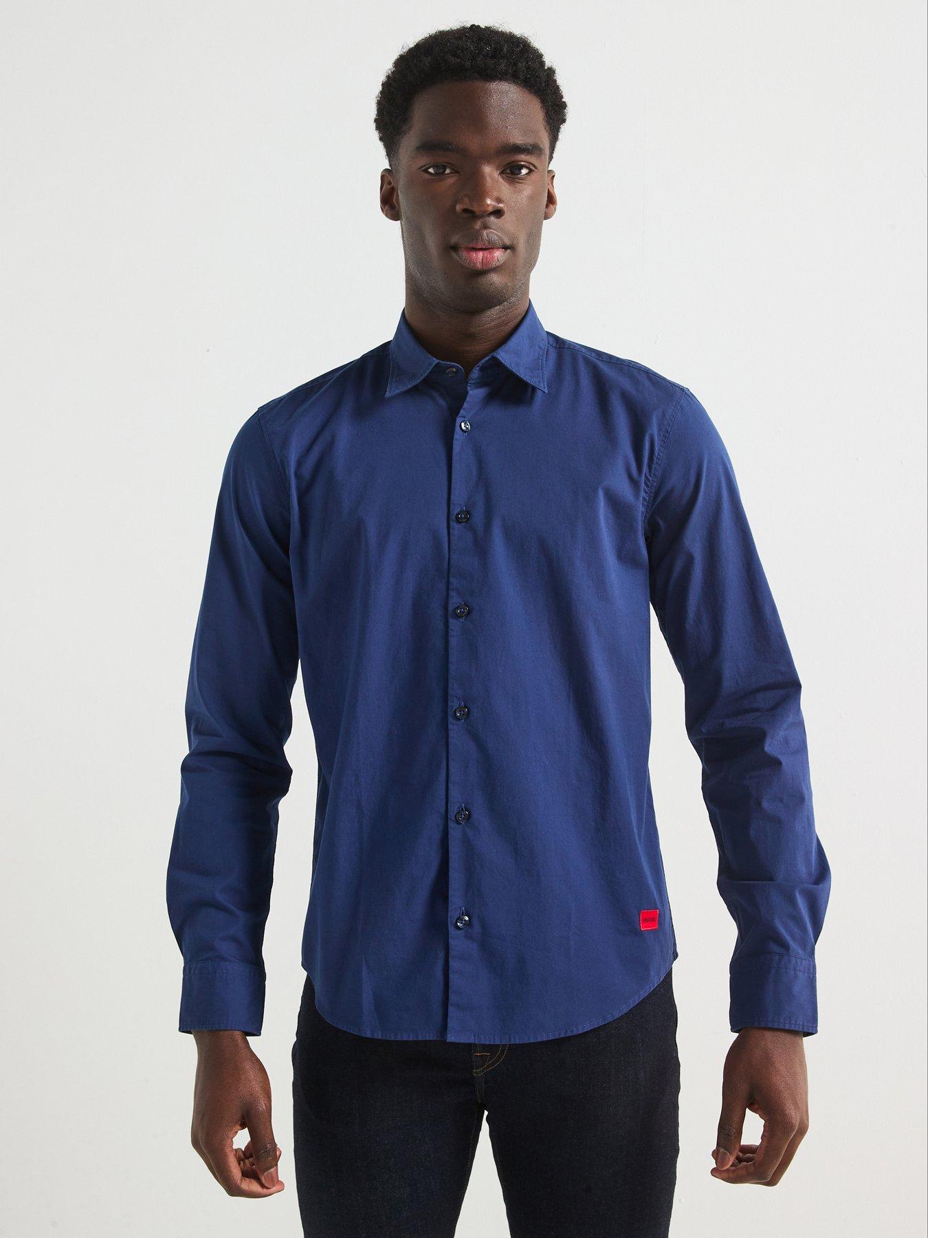 undefined Ermo Patch Logo Long Sleeve Shirt - Dark Blue