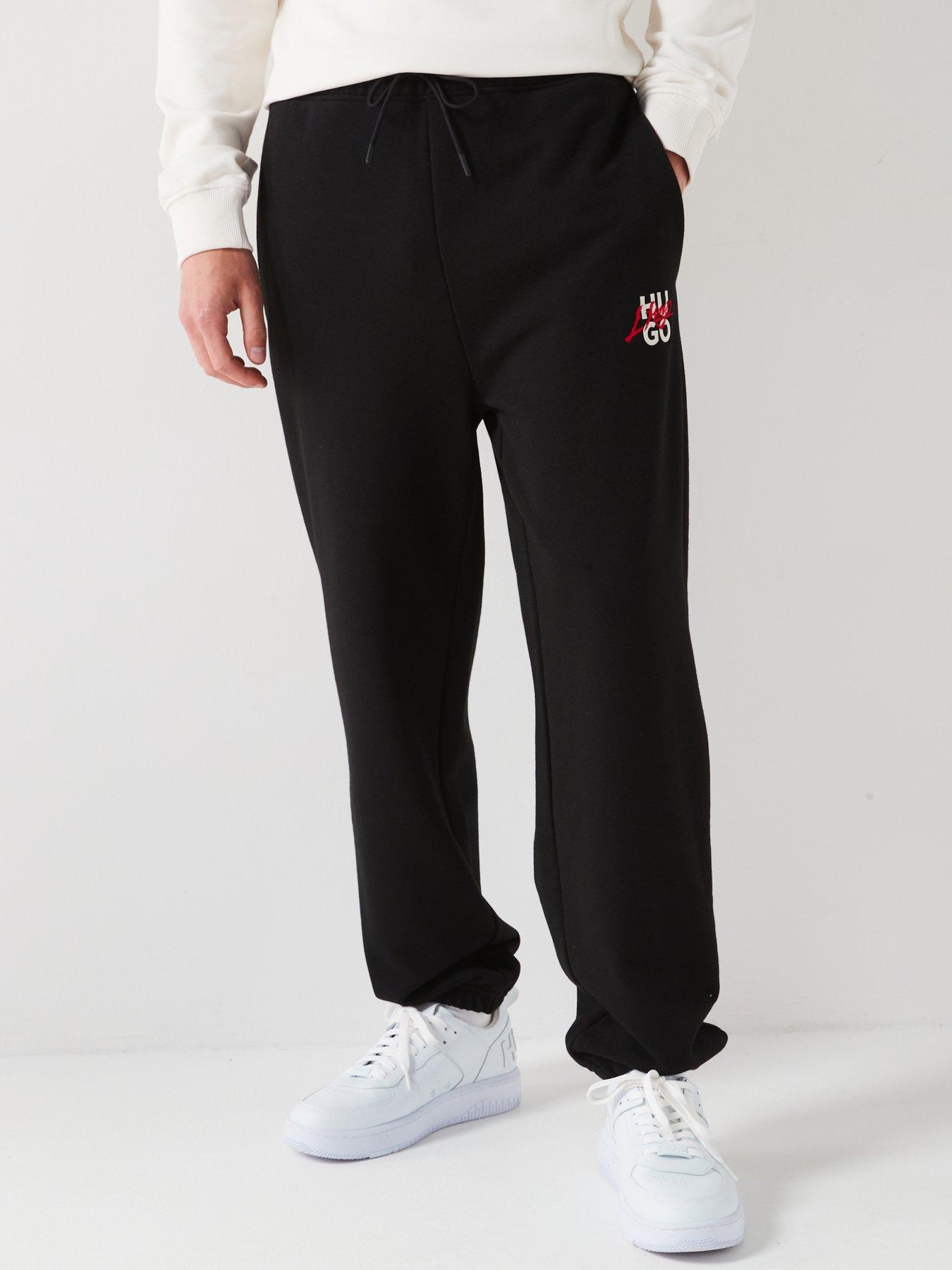 undefined Dlogopante Gothic Stacked Relaxed Fit Cuff Joggers - Black