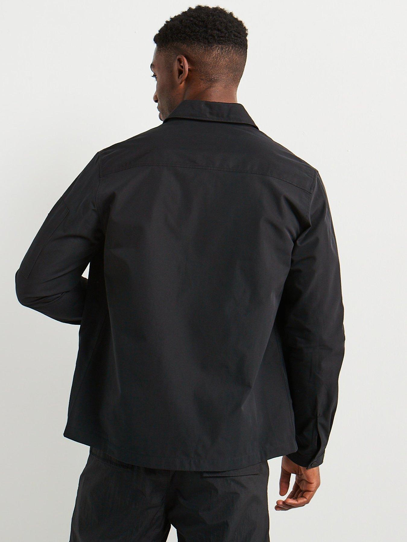 Image 2 of 5 of HUGO Emmond Patch Pocket Logo Regular Fit Zit Thru Overshirt - Black