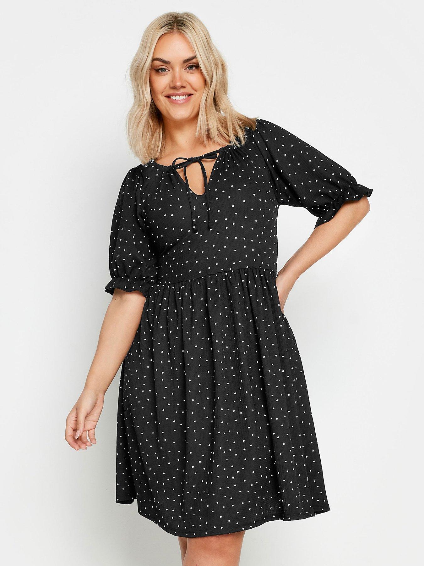 Yours Curve Dot Print Textured Midi Dress