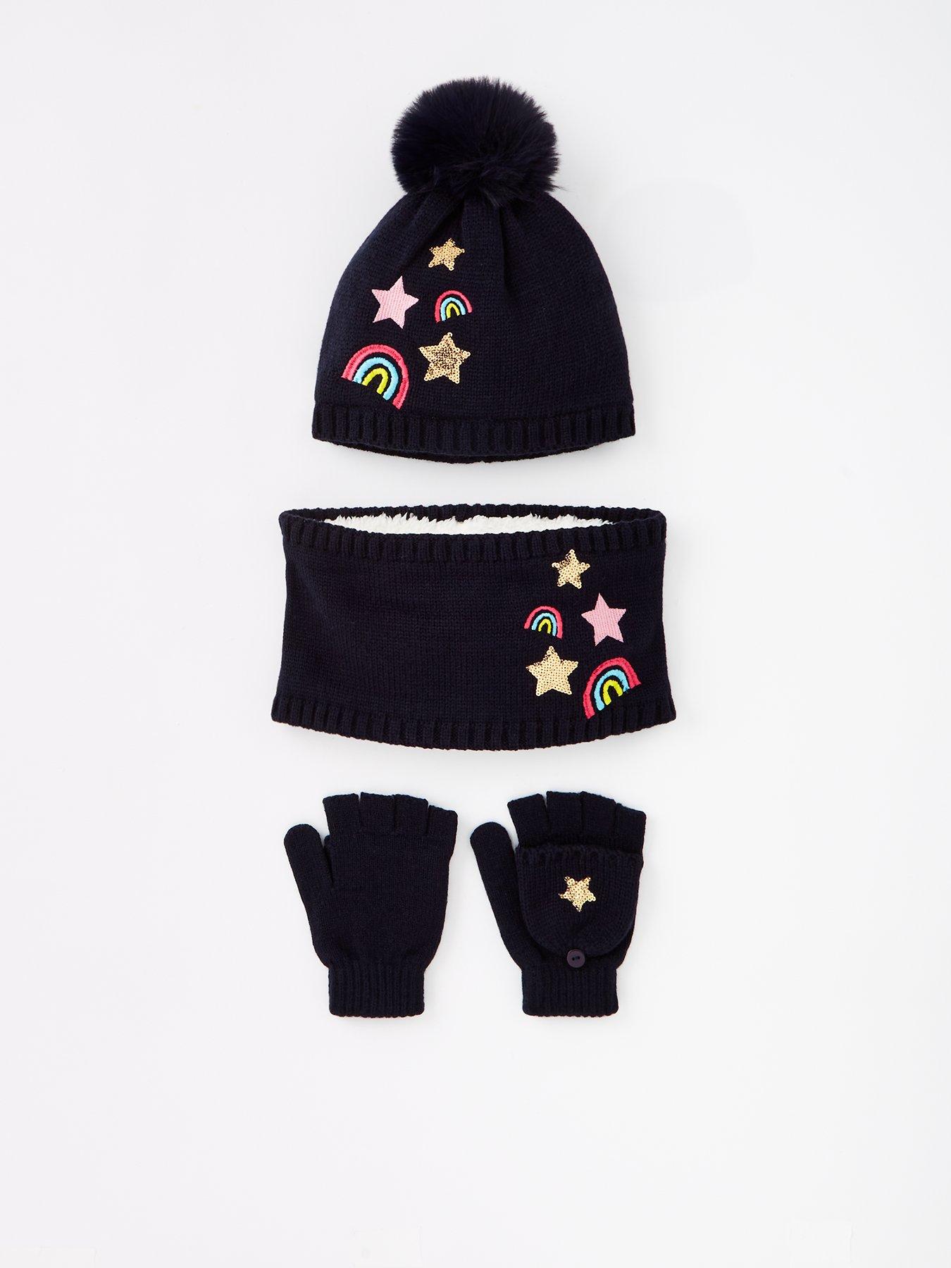 undefined Girls 3 Piece Star Hat, Glove And Snood Set