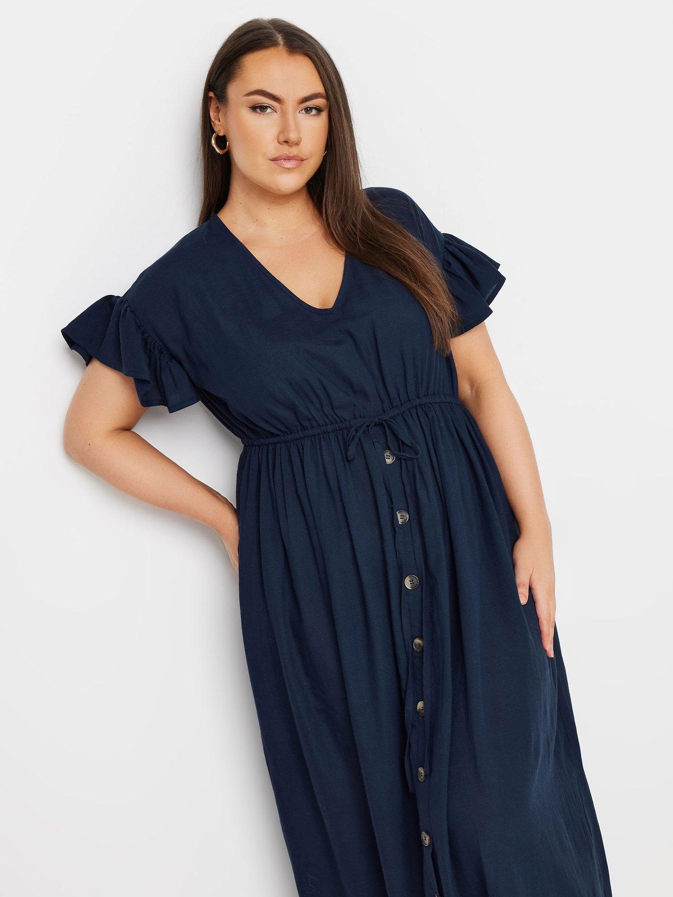 Image 4 of 4 of Yours Curve Boho Maxi Dress - Blue