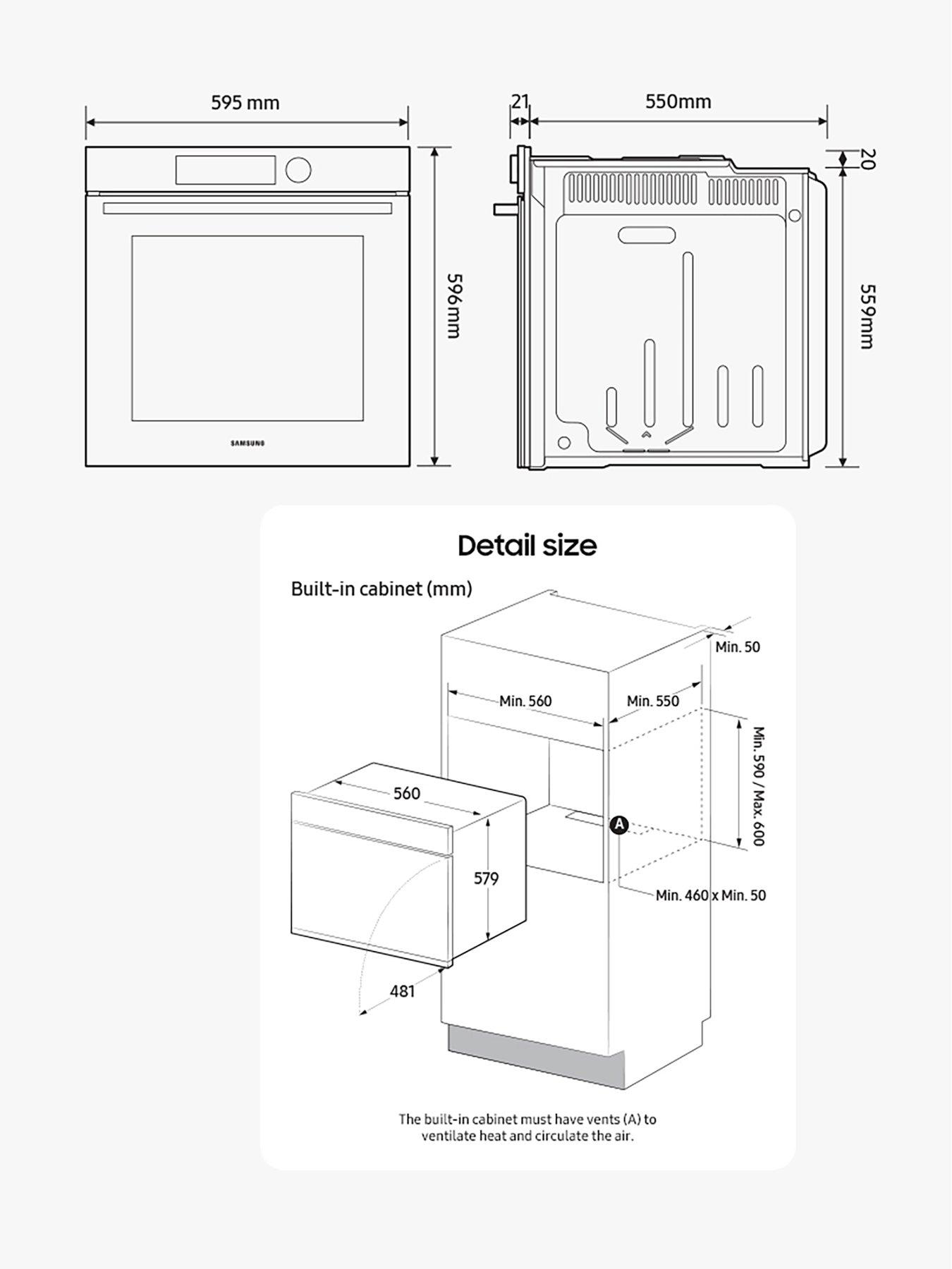 Image 7 of 8 of Samsung Series 4 NV7B45305AS Dual Cook Flex Smart Oven with Pyrolytic Cleaning &ndash; A+ Rated - Stainless Steel