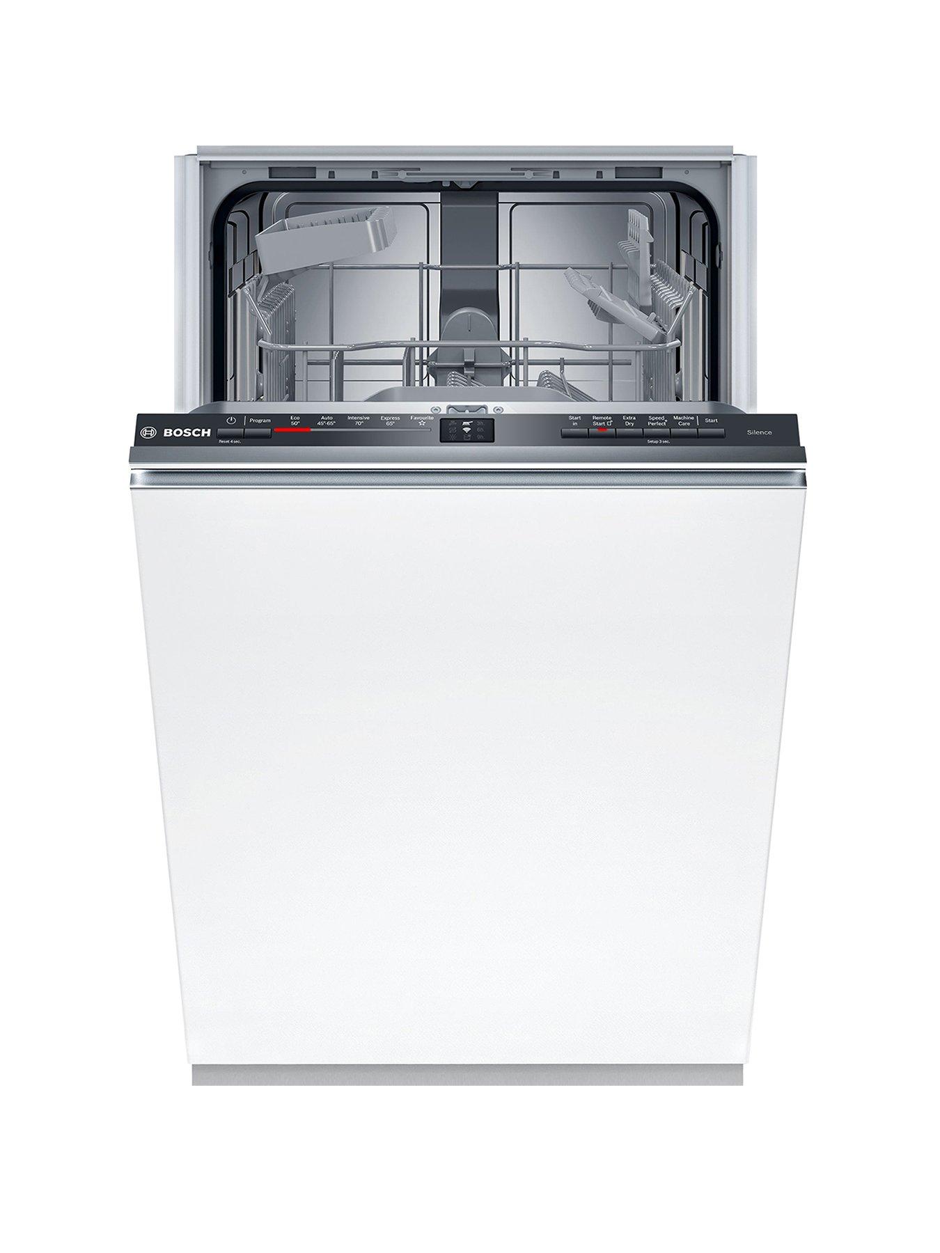 undefined Series 2 SPV2HKX42G 45cm Wide Slimline, 10-Place Settings Integrated Dishwasher - 5 programmes, Vario baskets, 4 options, Info Light, 3/6/9hr time delay, 48dB, 8.9L - Black