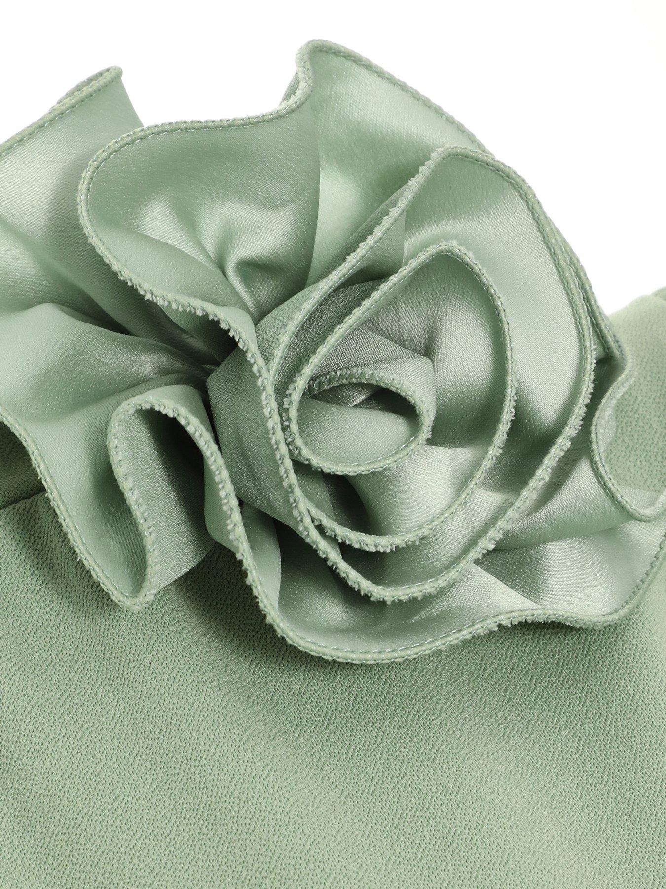 quiz mint green dress Draped silk chiffon corset midi dress 42 (FR) / Mint