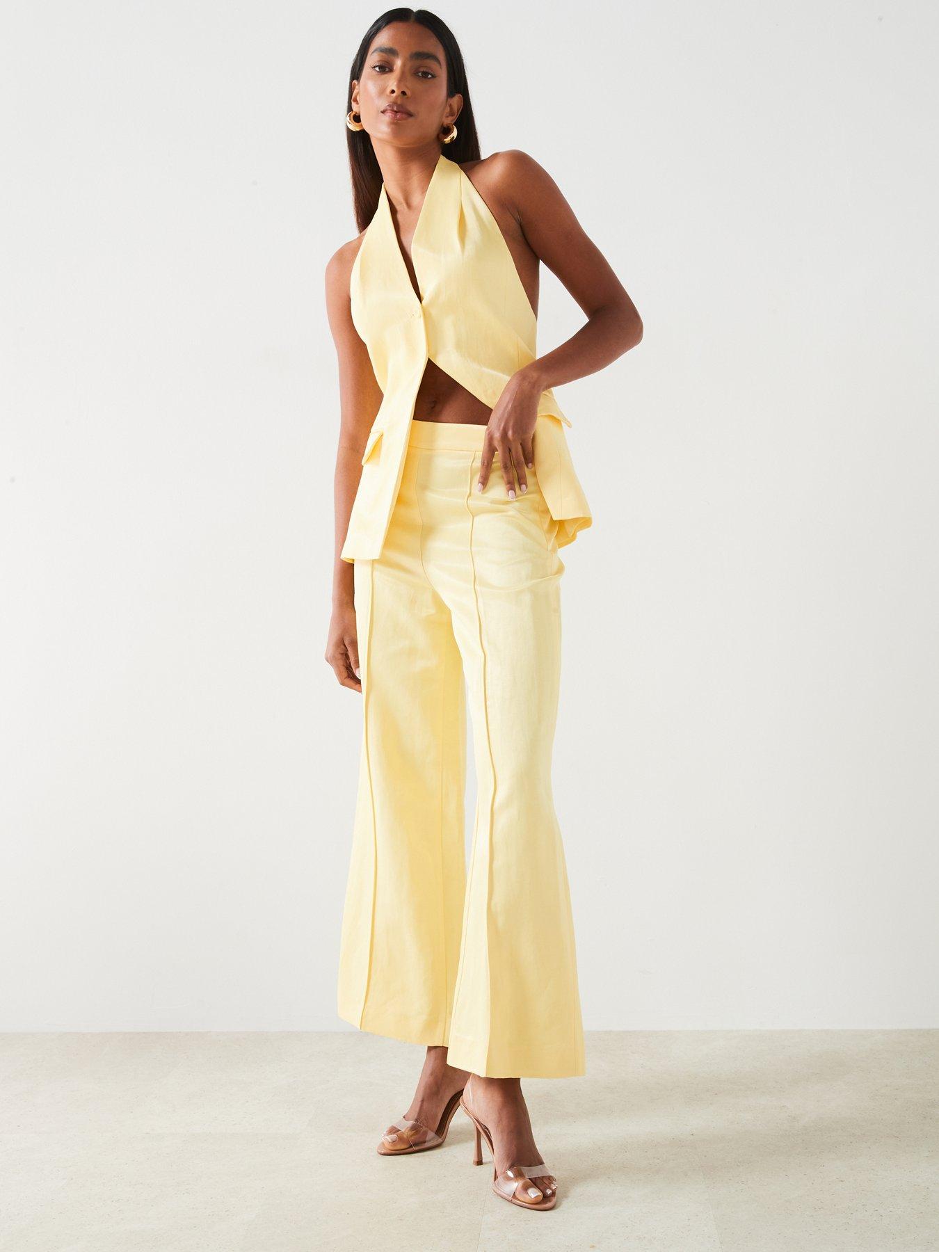 Mango Flared Trousers Yellow Very
