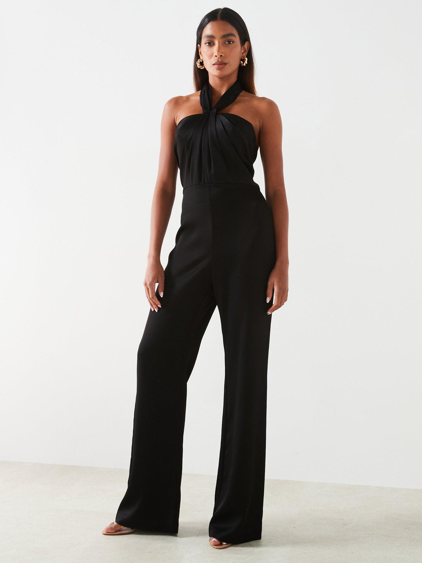 Mango Halter Neck Jumpsuit Black