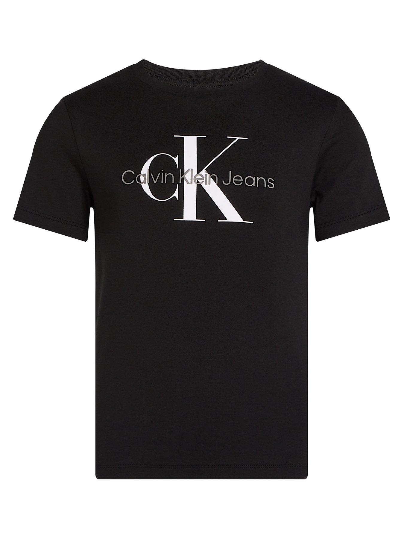Calvin Klein Jeans Kids CK Monogram Short Sleeve T-Shirt - Black