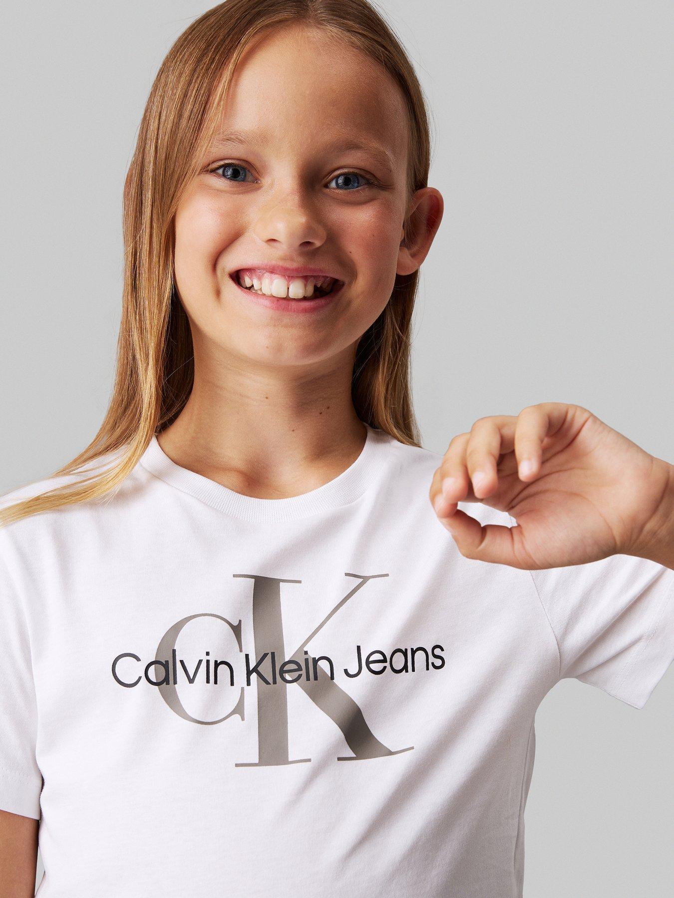 Monogram Calvin Klein Girl T Shirt Calvin Klein Metallic Monogram