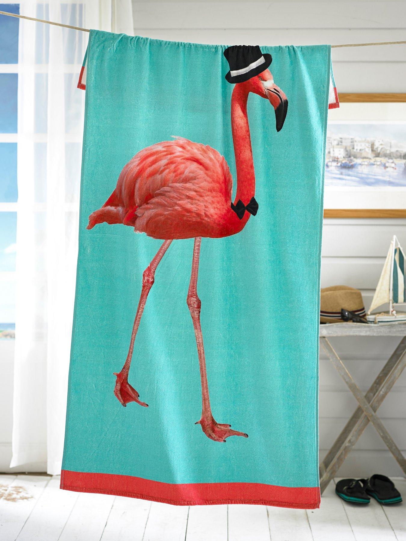 Product photograph of Deyongs Flamingo Beach Towel from very.co.uk