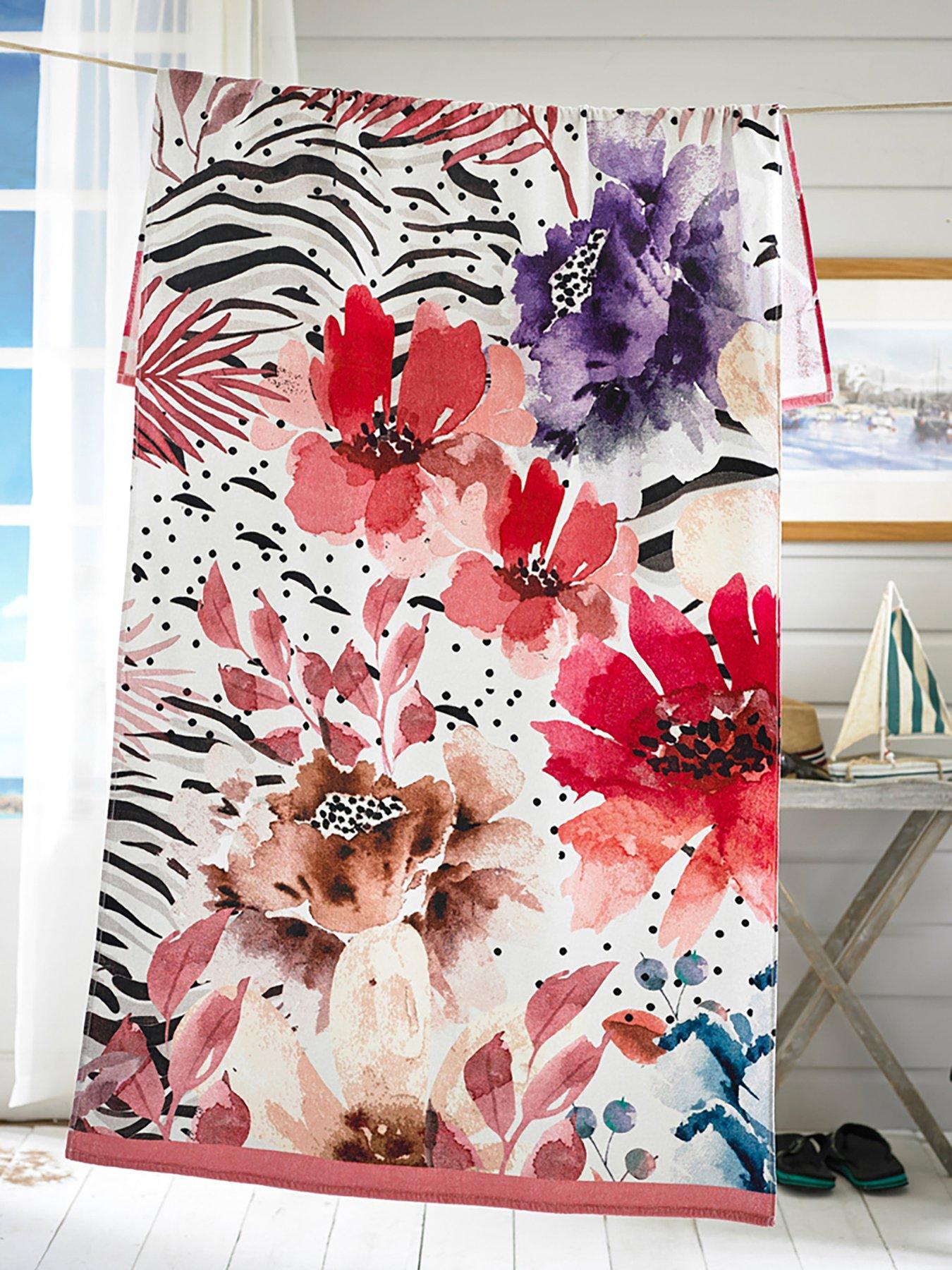 Product photograph of Deyongs Floral Whisper Beach Towel from very.co.uk