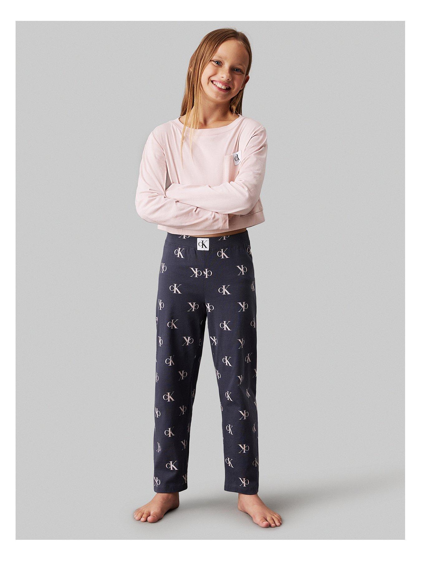 undefined Girls Pyjama Set - Pink/grey