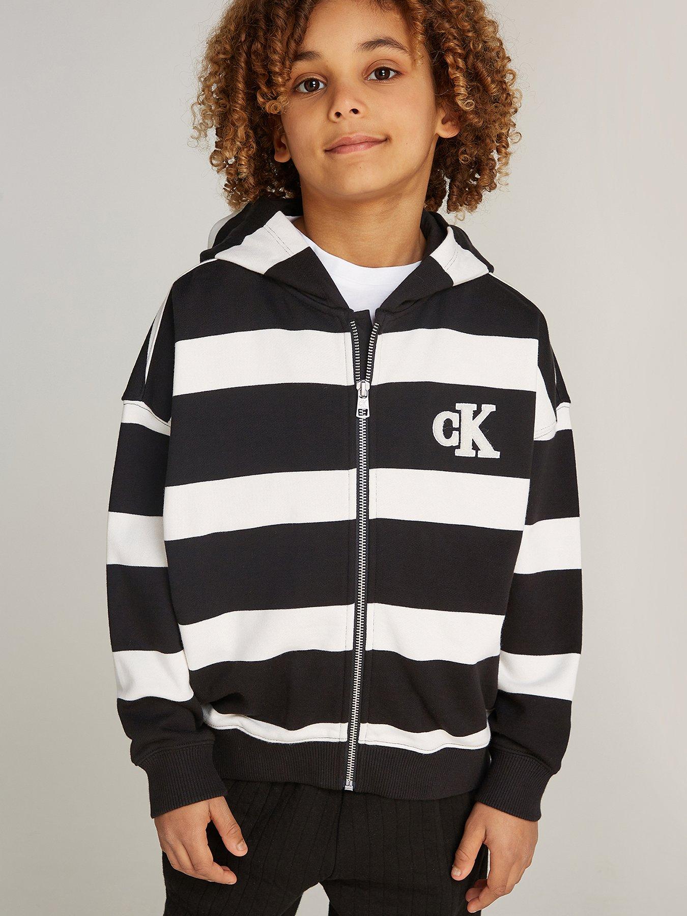 undefined Boys Striped Hooded Zip-through - Multi