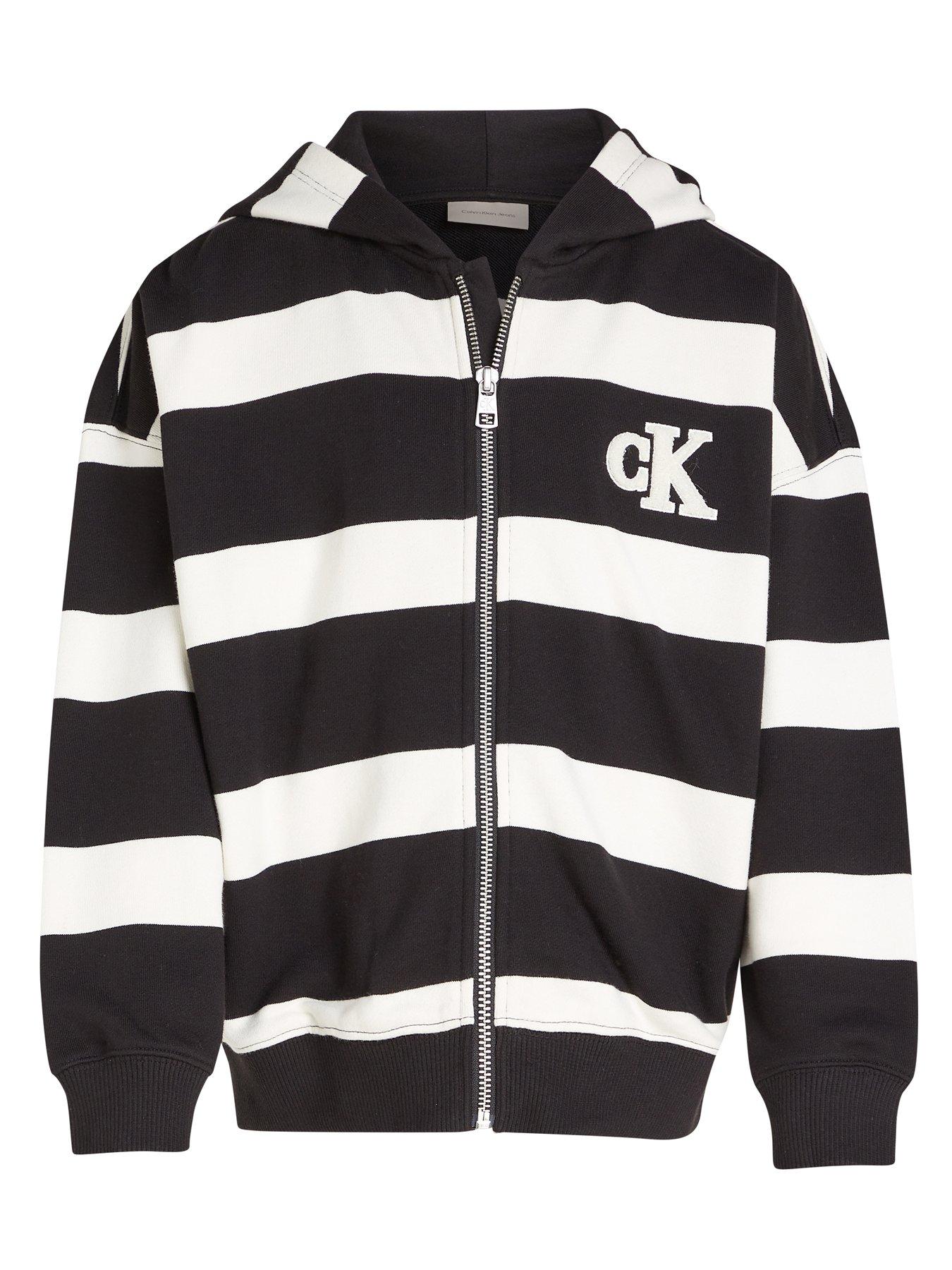 Image 2 of 4 of Calvin Klein Jeans Boys Striped Hooded Zip-through - Multi