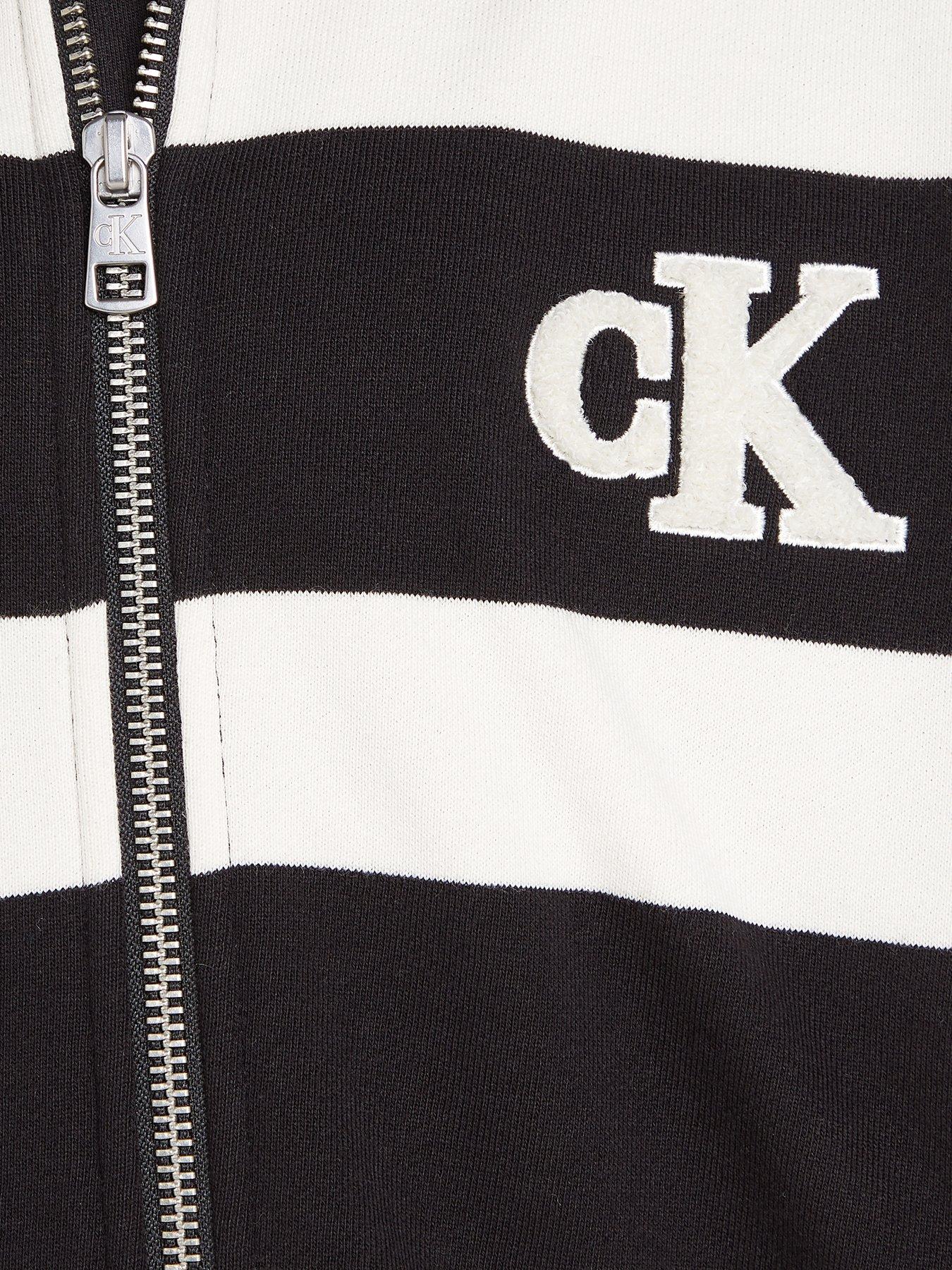 Image 4 of 4 of Calvin Klein Jeans Boys Striped Hooded Zip-through - Multi