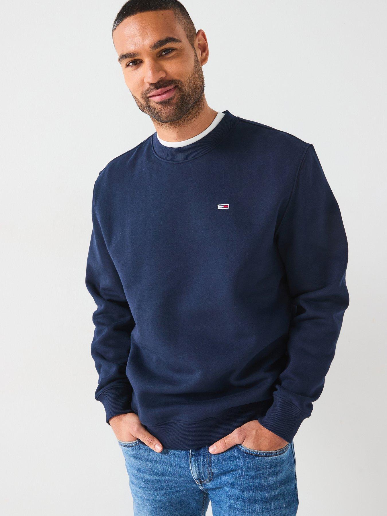 Tommy Jeans Regular Fit Small Left Chest Flag Crew Neck Sweatshirt - Navy