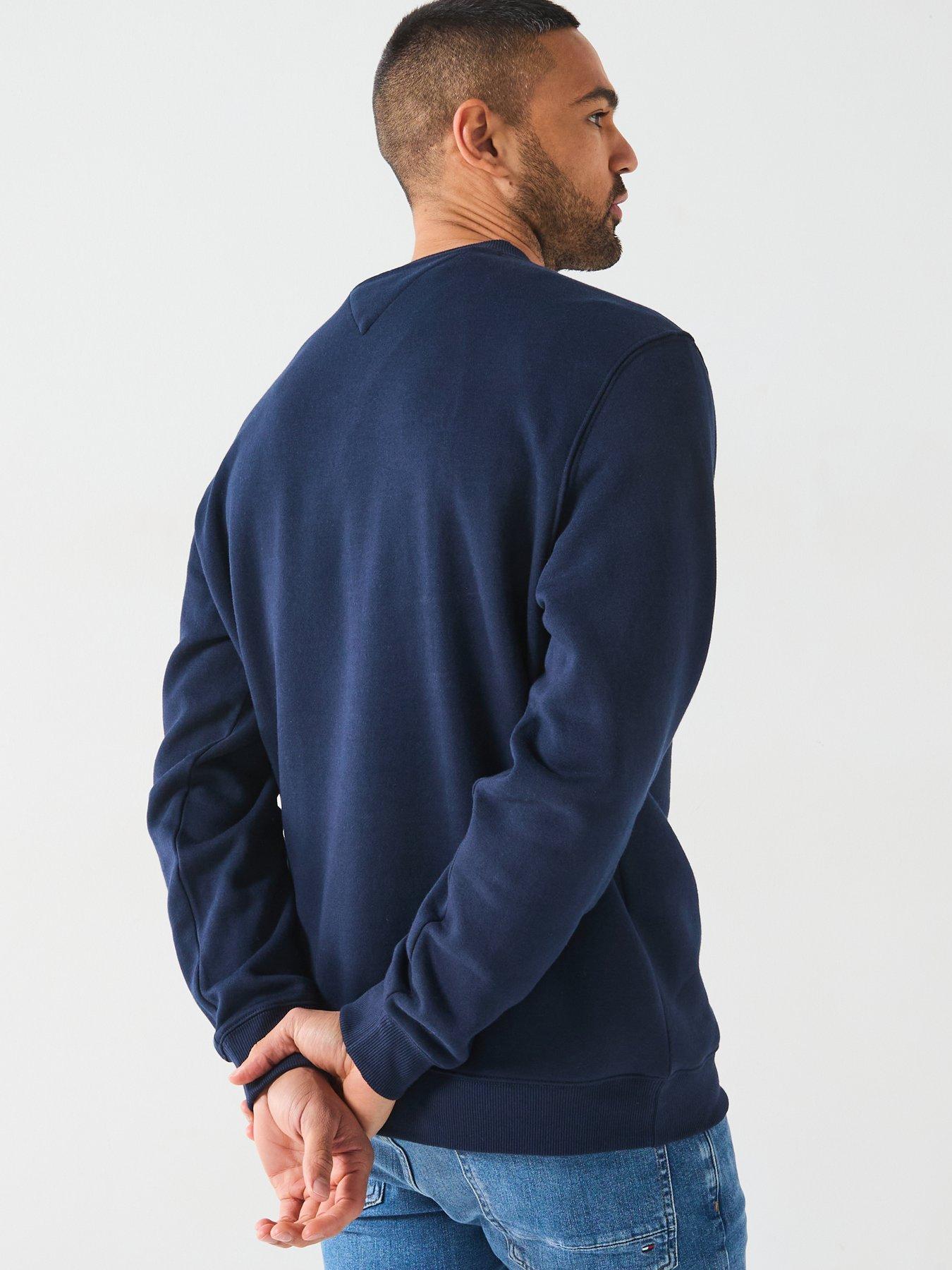 Image 2 of 4 of Tommy Jeans Regular Fit Small Left Chest Flag Crew Neck Sweatshirt - Navy