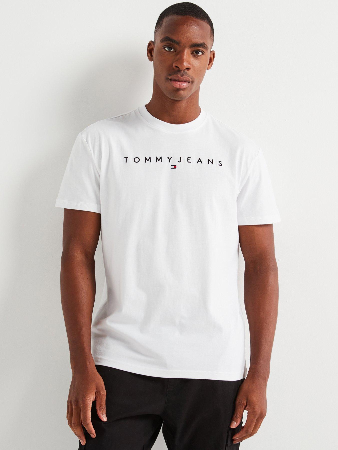 Tommy Jeans Slim Fit Linear Logo T-Shirt - White