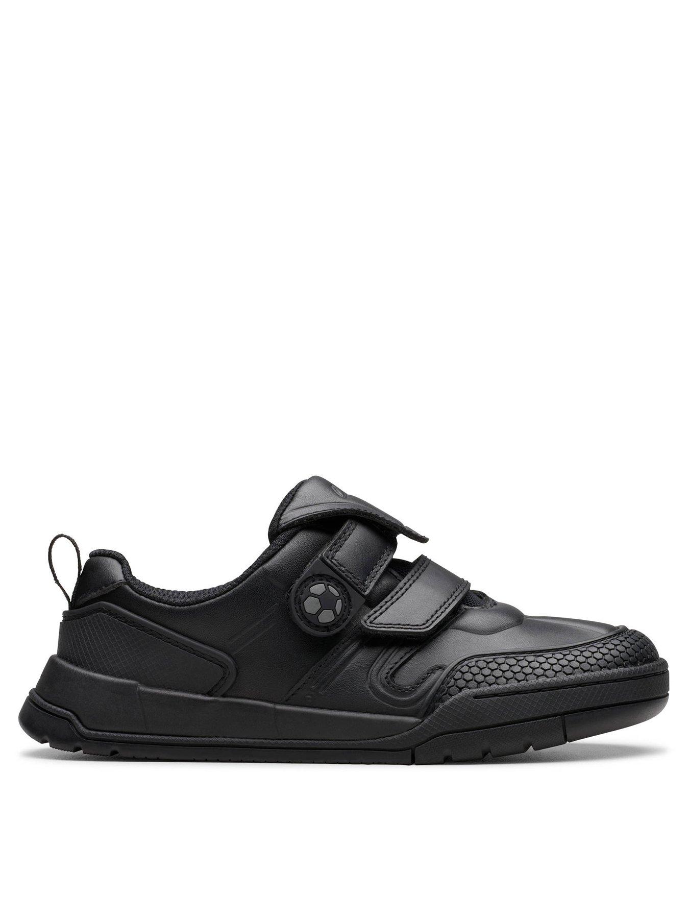 undefined Kids Laser Track Lace Leather School Shoe