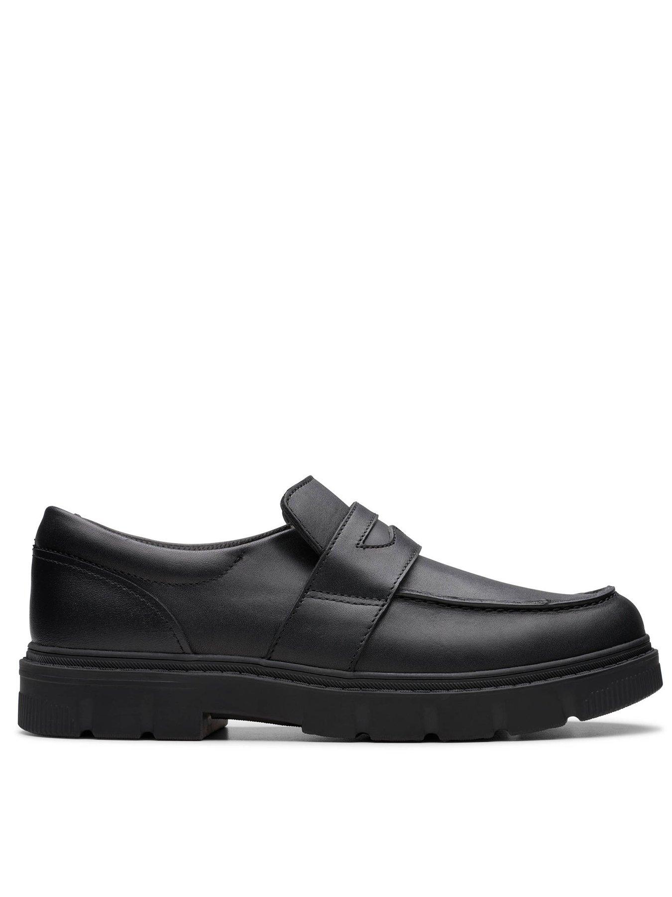 undefined Youth Lorcam Craft Slip On Leather School Shoe - Black
