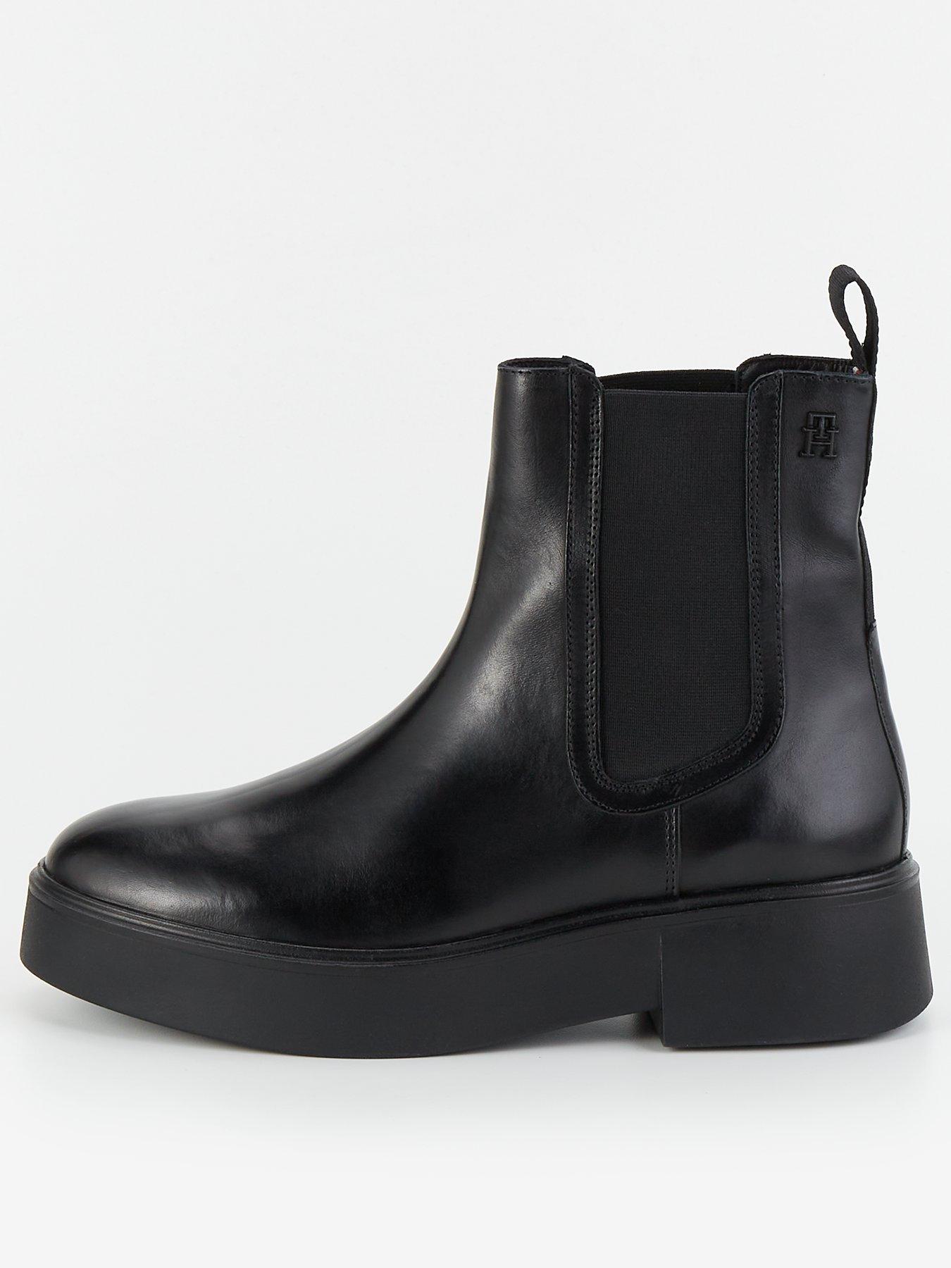 BOSS Rebby Leather Chelsea Boot Black Very