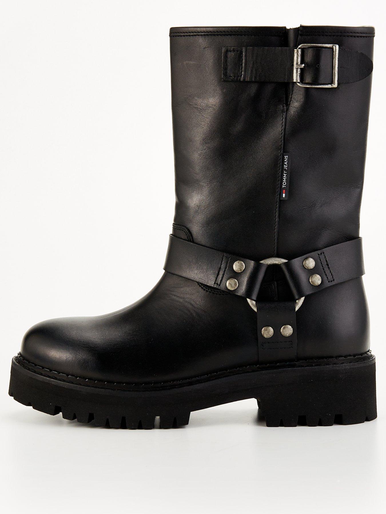 Tommy hilfiger zip detail biker fashion boots