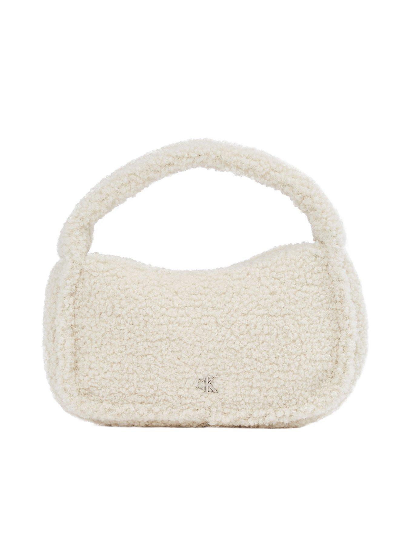 Calvin Klein Jeans Sherpa Mini Zip Crossbody Bag - Cream