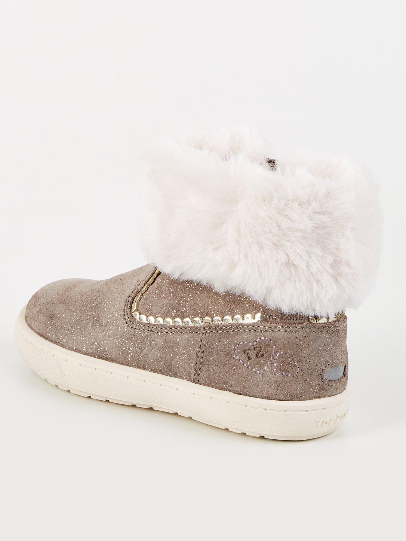 Image 3 of 7 of V by Very Toezone Pre Walker Real Suede Faux Fur Collar Boot