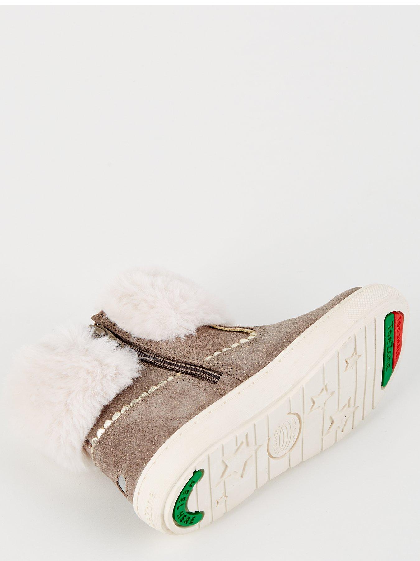 Image 5 of 7 of V by Very Toezone Pre Walker Real Suede Faux Fur Collar Boot