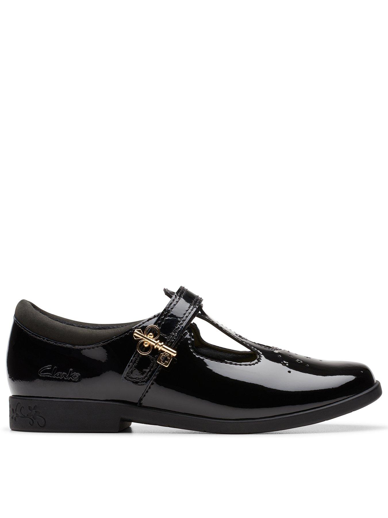 undefined Kids Lock Shine T-bar School Shoe - Black