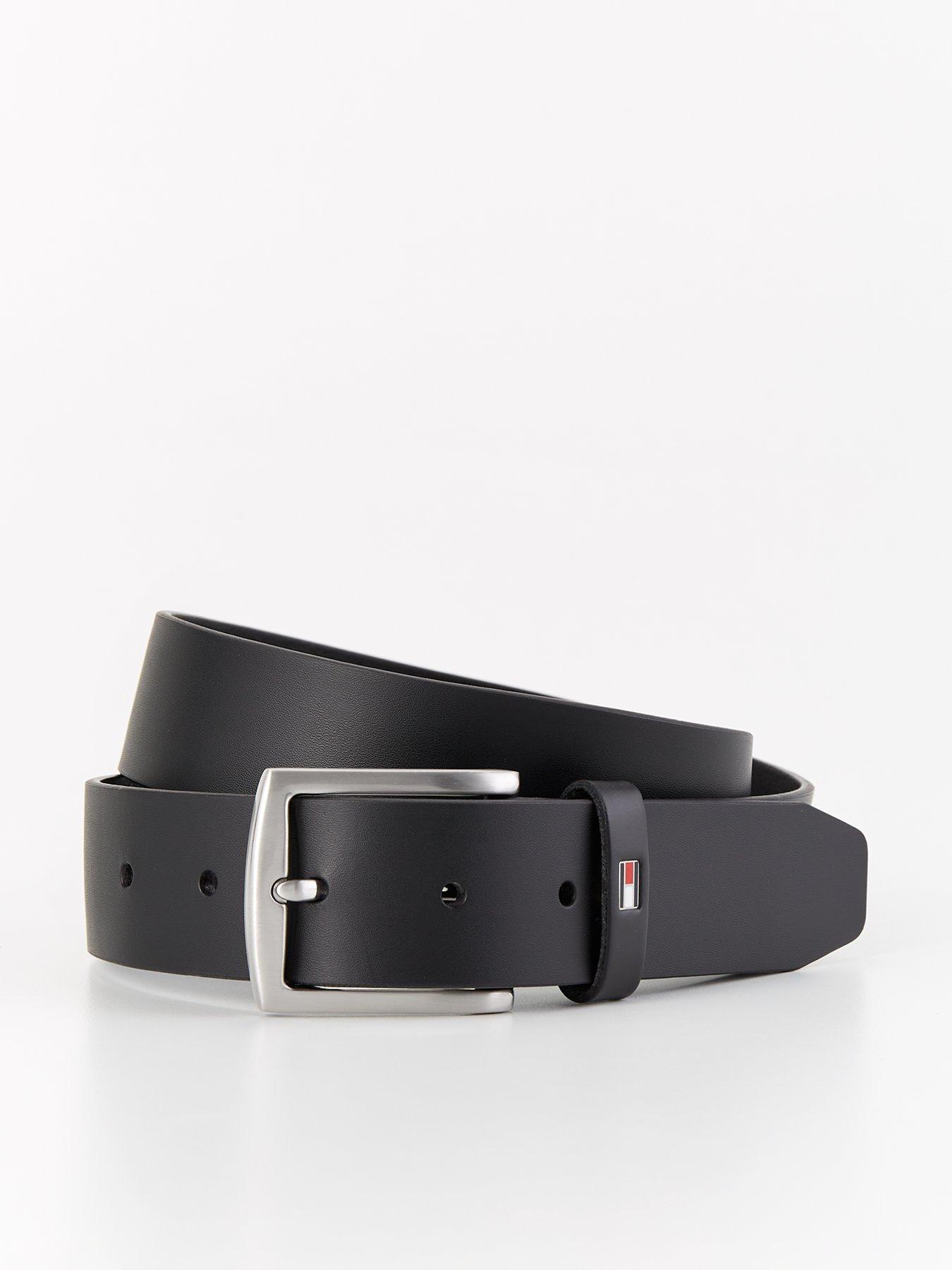 Image 1 of 4 of Tommy Hilfiger New Denton 3.5cm Leather Belt - Black