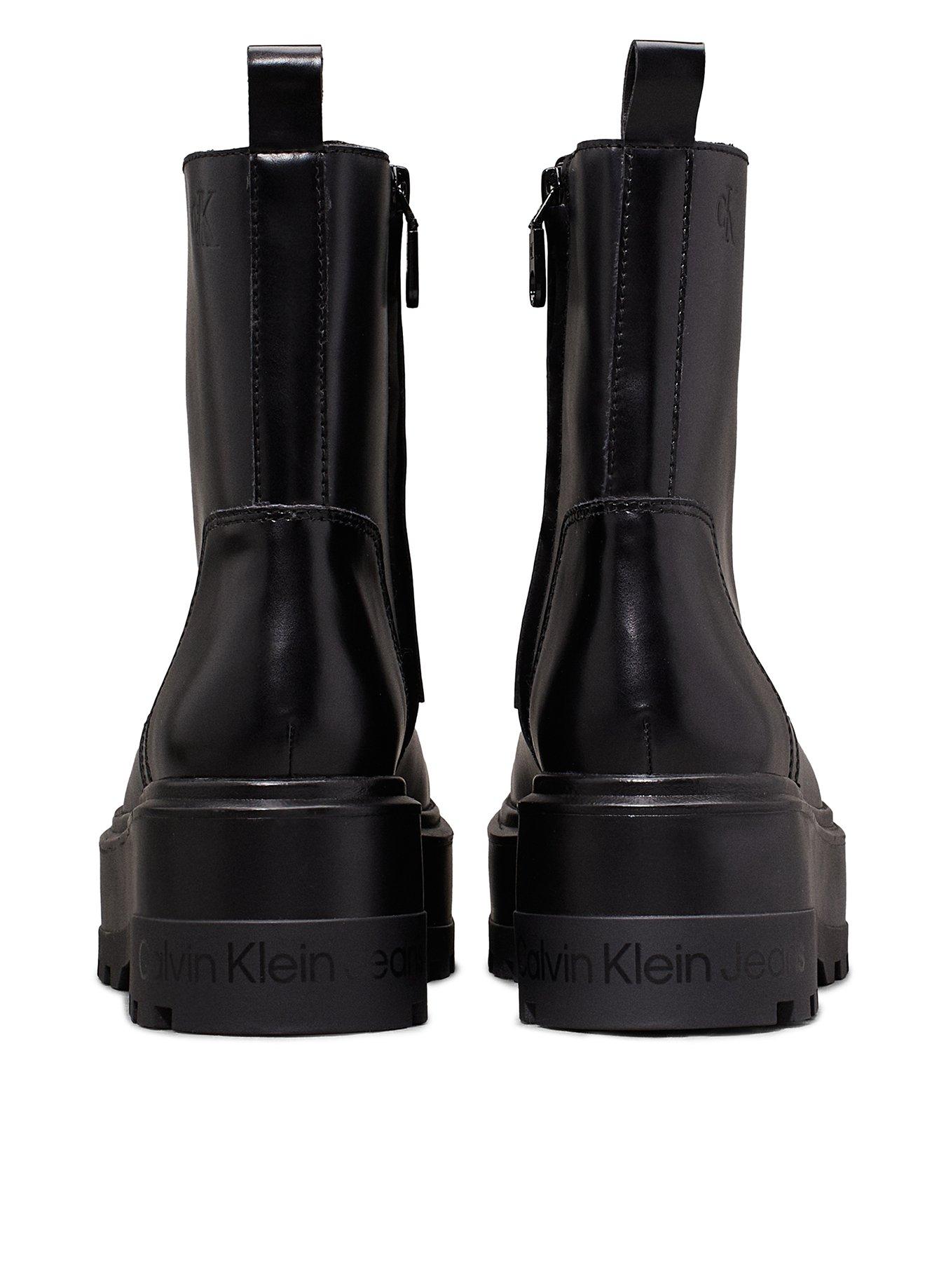 Calvin Klein Jeans Flatform Lace Up Boot Black Very