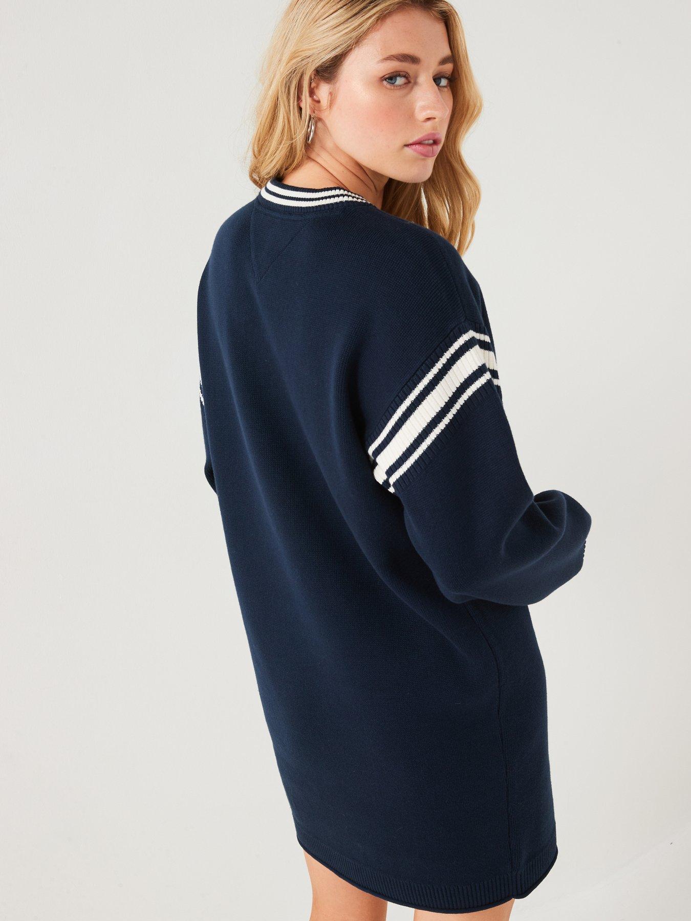 Varsity Jumper Dress Navy