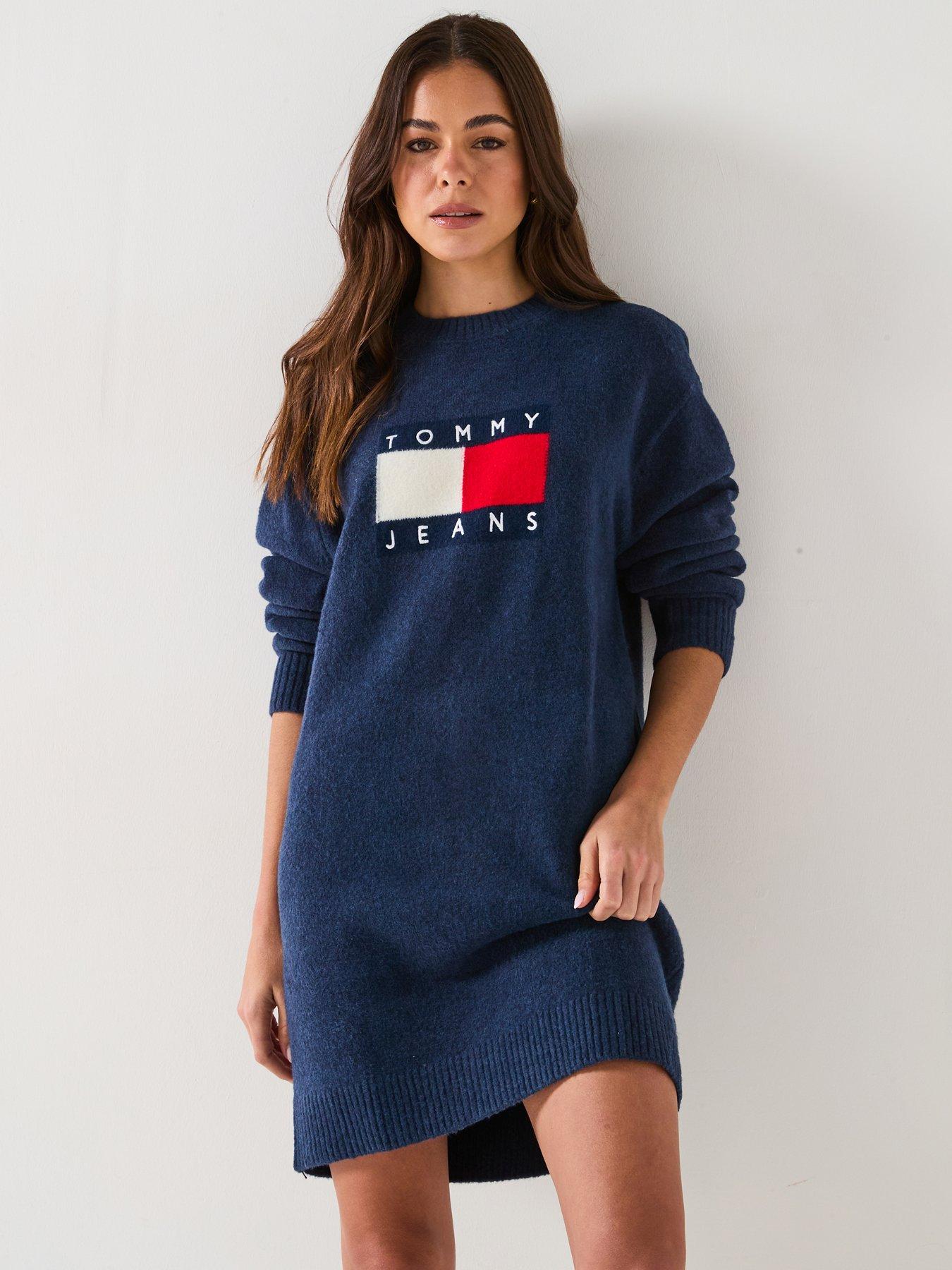 undefined Flag Logo Jumper Dress - Navy