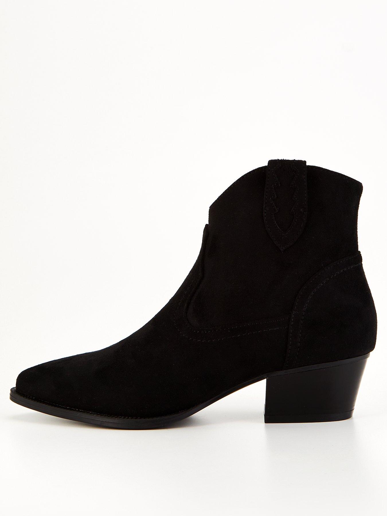 Everyday Wide Fit Epp Western Ankle Boot - Black, Black, Size 3Ee, Women