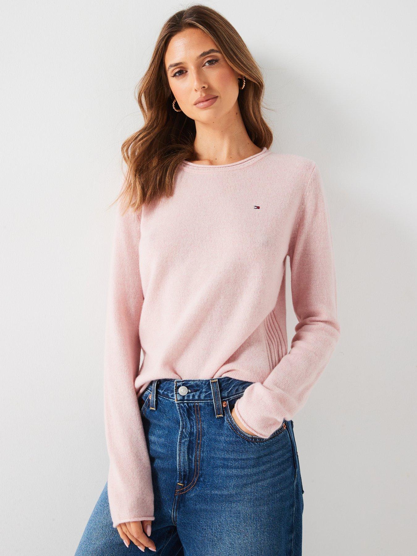 Soft Wool Crew Neck Jumper Pink