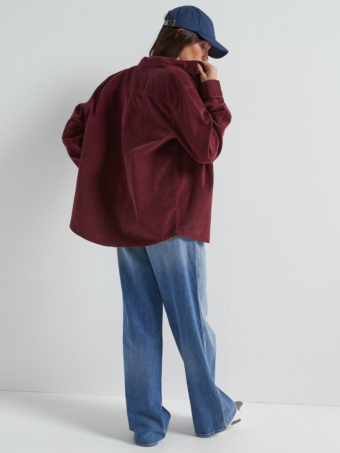 Image 2 of 6 of Tommy Jeans Cord Overshirt - Red