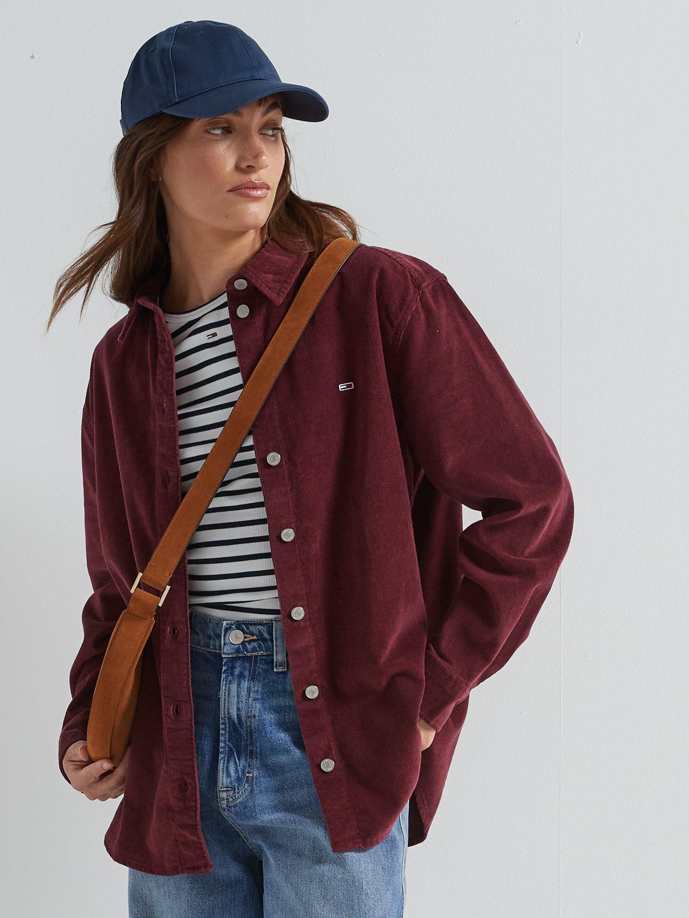 Image 5 of 6 of Tommy Jeans Cord Overshirt - Red