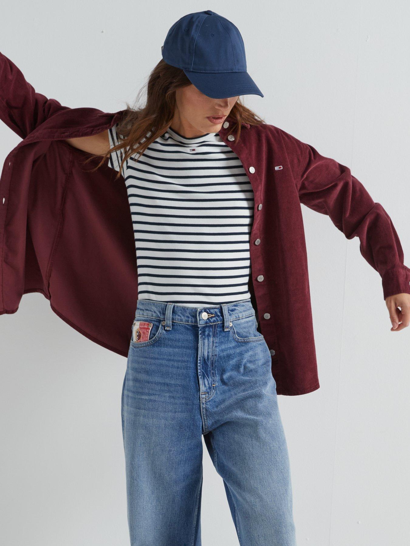 Image 6 of 6 of Tommy Jeans Cord Overshirt - Red