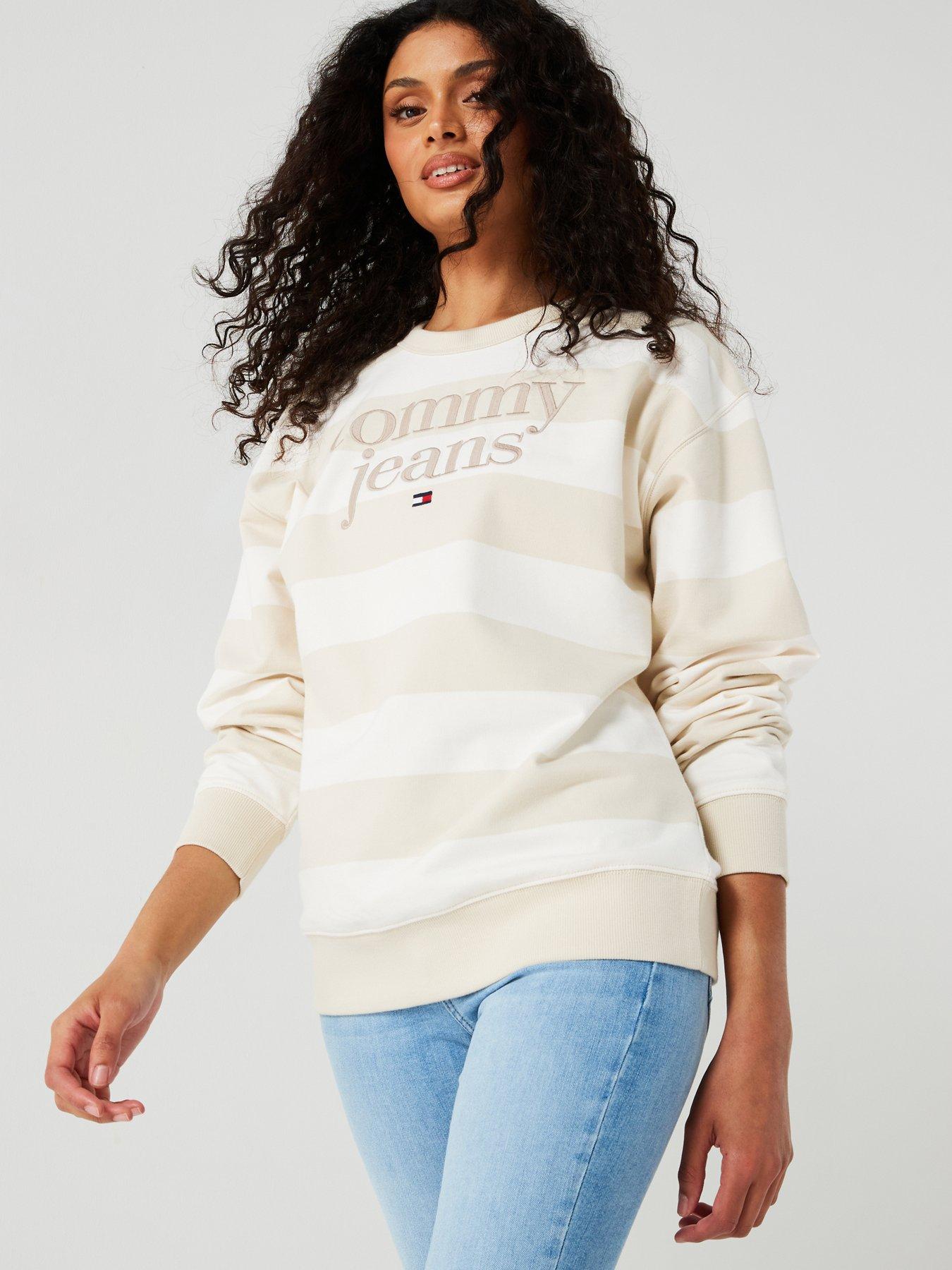 undefined Stripe Logo Sweatshirt - Beige