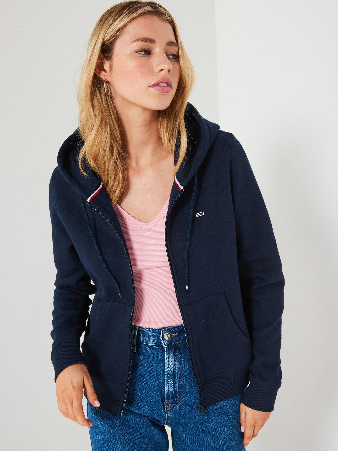 undefined Flag Logo Zip Through Hoodie - Navy
