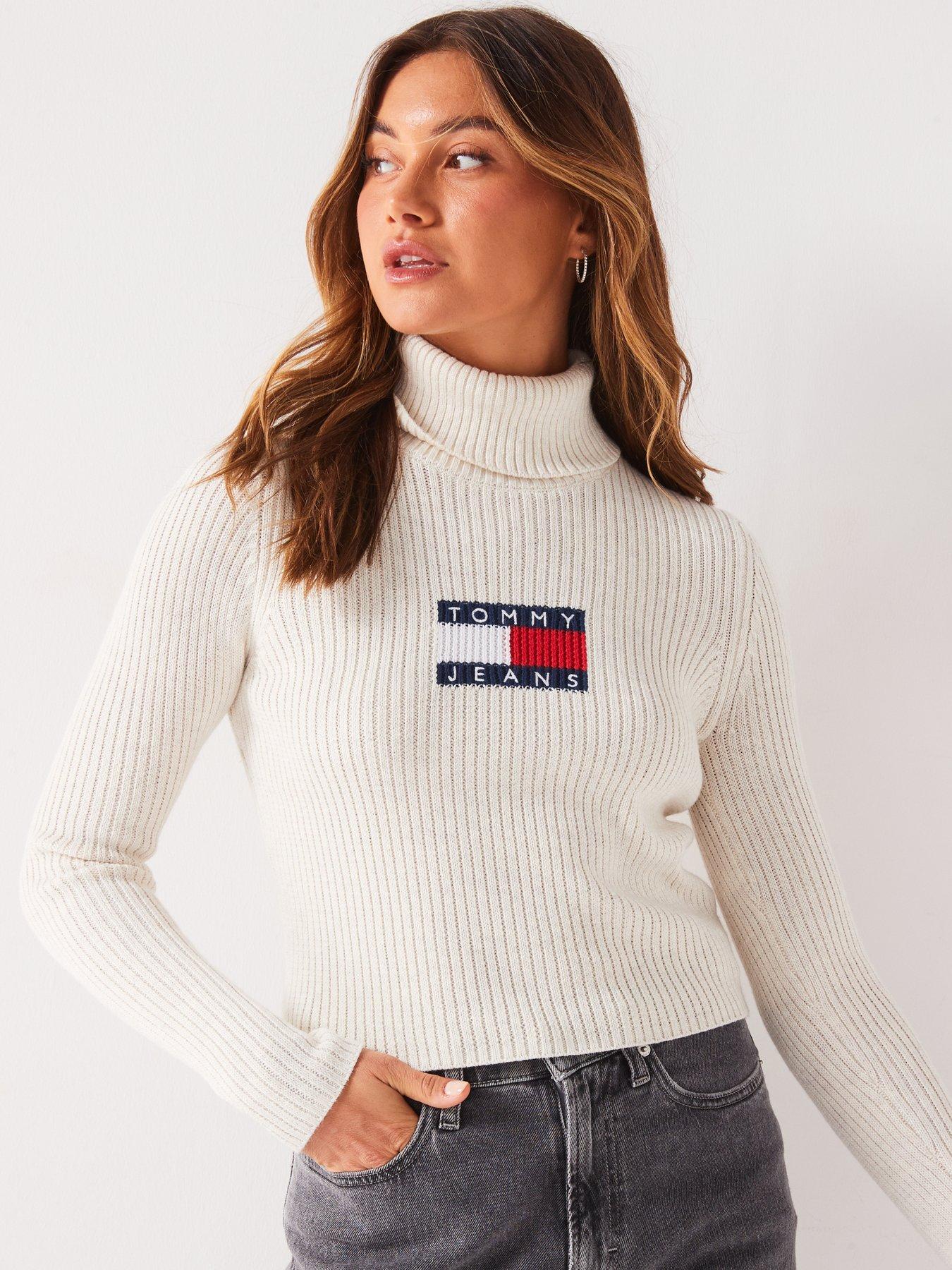 Tommy Jeans Flag Turtleneck Jumper - White