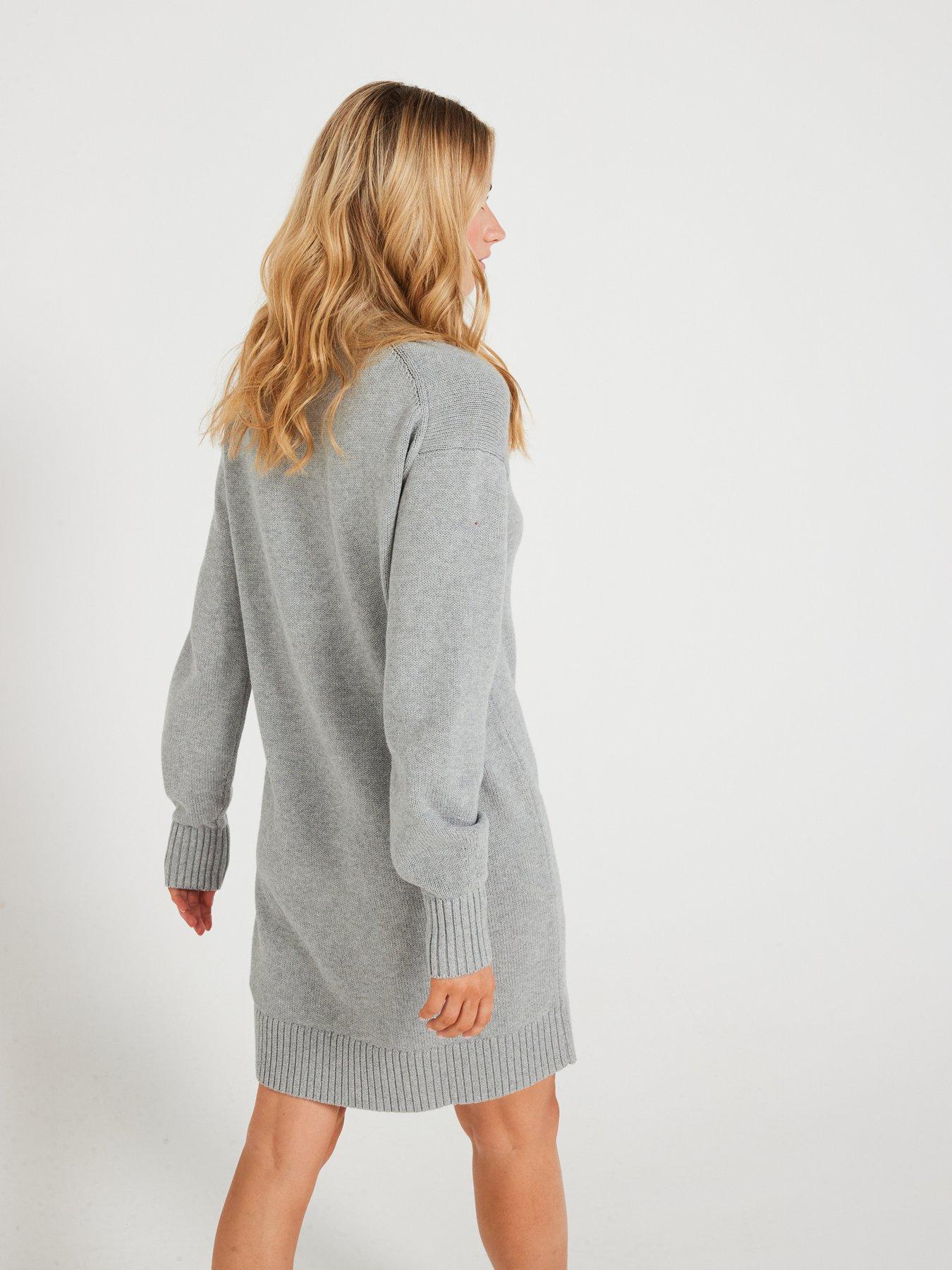 Calvin klein sweater dress grey hotsell