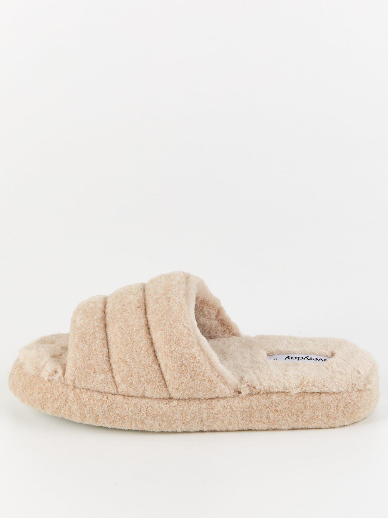 River Island Open Toe Platform Slippers Cream Very