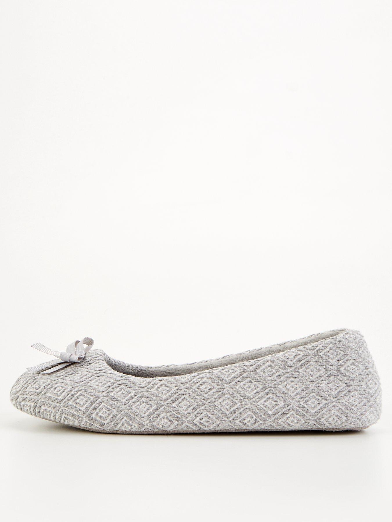 Grey ballerina slippers hotsell